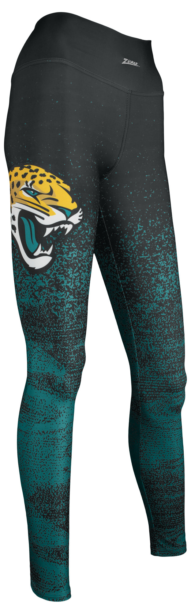 Zubaz NFL Women's JACKSONVILLE JAGUARS BLACK/JAG TEAL STATIC FADE LEGGING