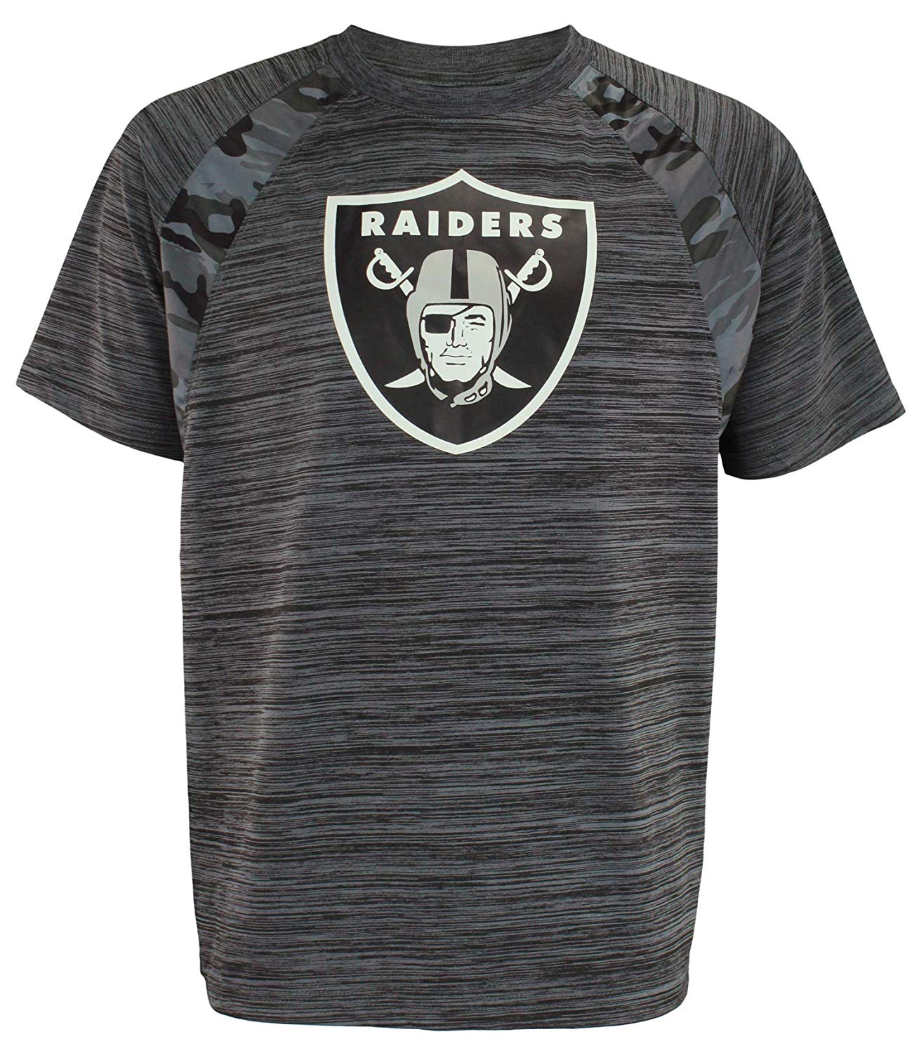 Zubaz NFL Men's Oakland Raiders Tonal Camo Raglan T-Shirt