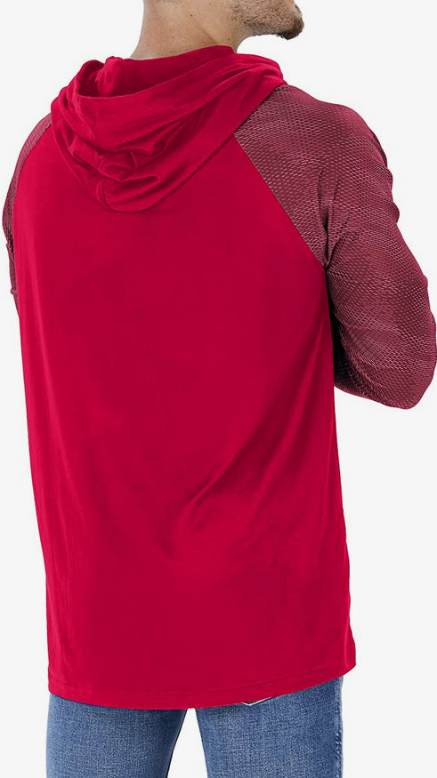 Zubaz Kansas City Chiefs NFL Men's Team Color Hoodie with Tonal Viper Sleeves