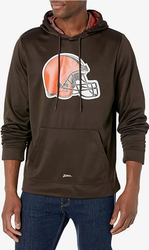 Zubaz Cleveland Browns NFL Men's Team Color Hoodie with Team Camo Liner