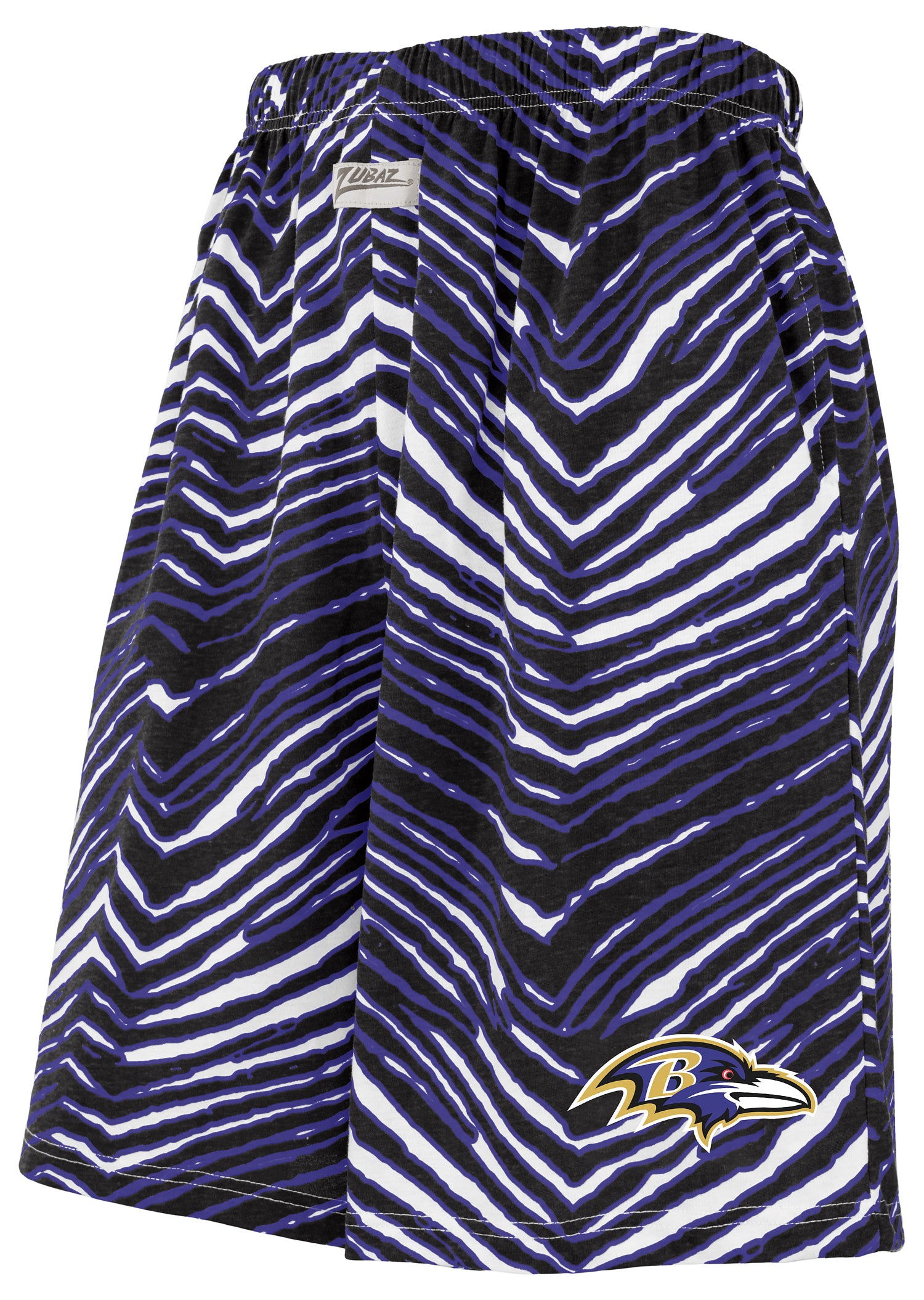 Zubaz NFL Adult Unisex Z88 Zebra Short for Men and Women, Baltimore Ravens