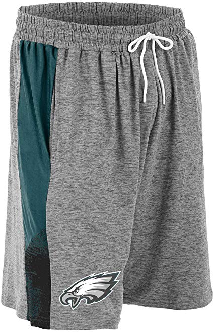 Zubaz NFL Football Mens Philadelphia Eagles Gray Space Dye Shorts