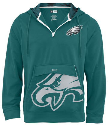 Zubaz NFL Philadelphia Eagles Men's Team Logo 1/4-Zip Big Pocket Hoodie