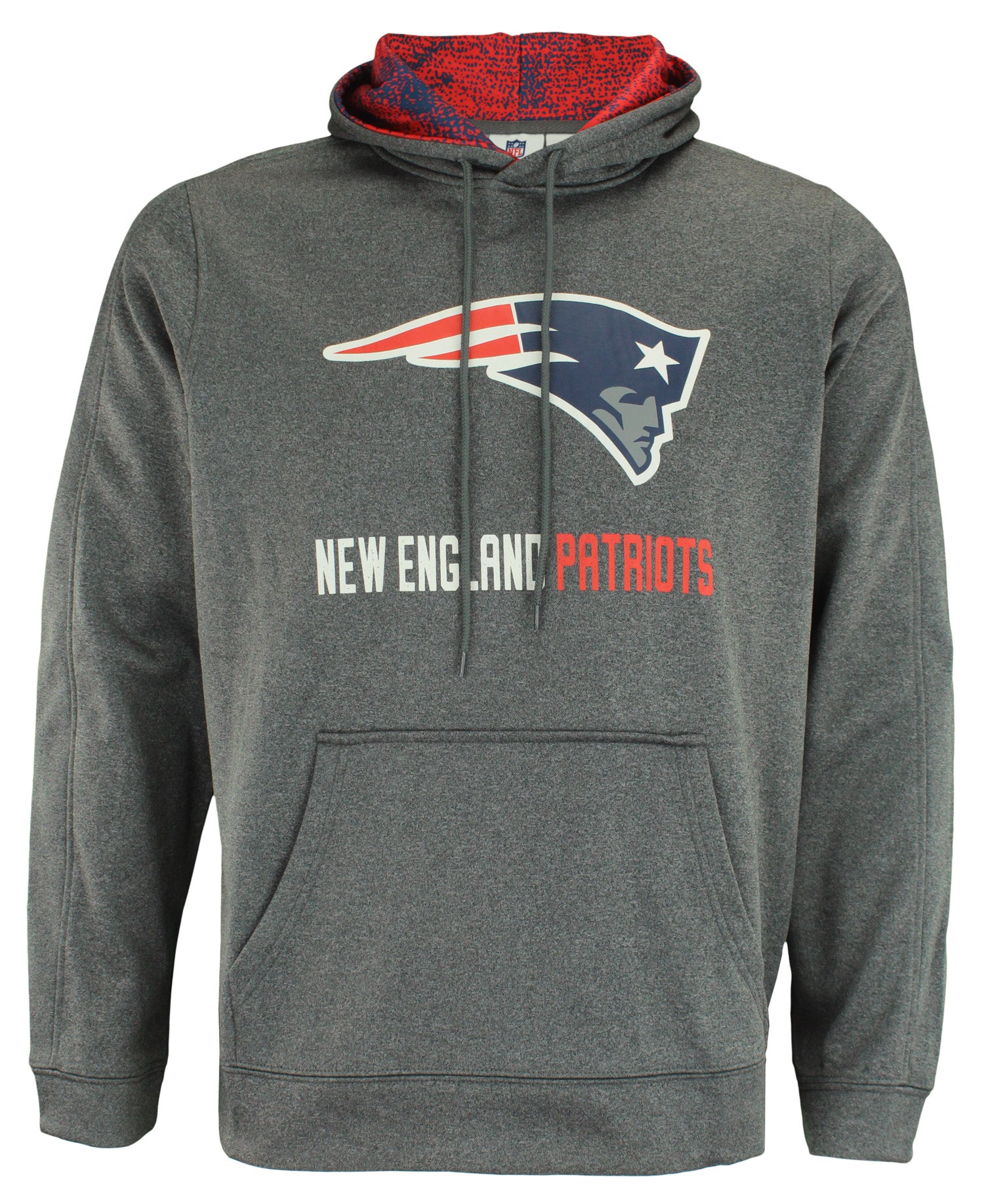 Zubaz NFL New England Patriots Men's Heather Grey Performance Fleece Hoodie