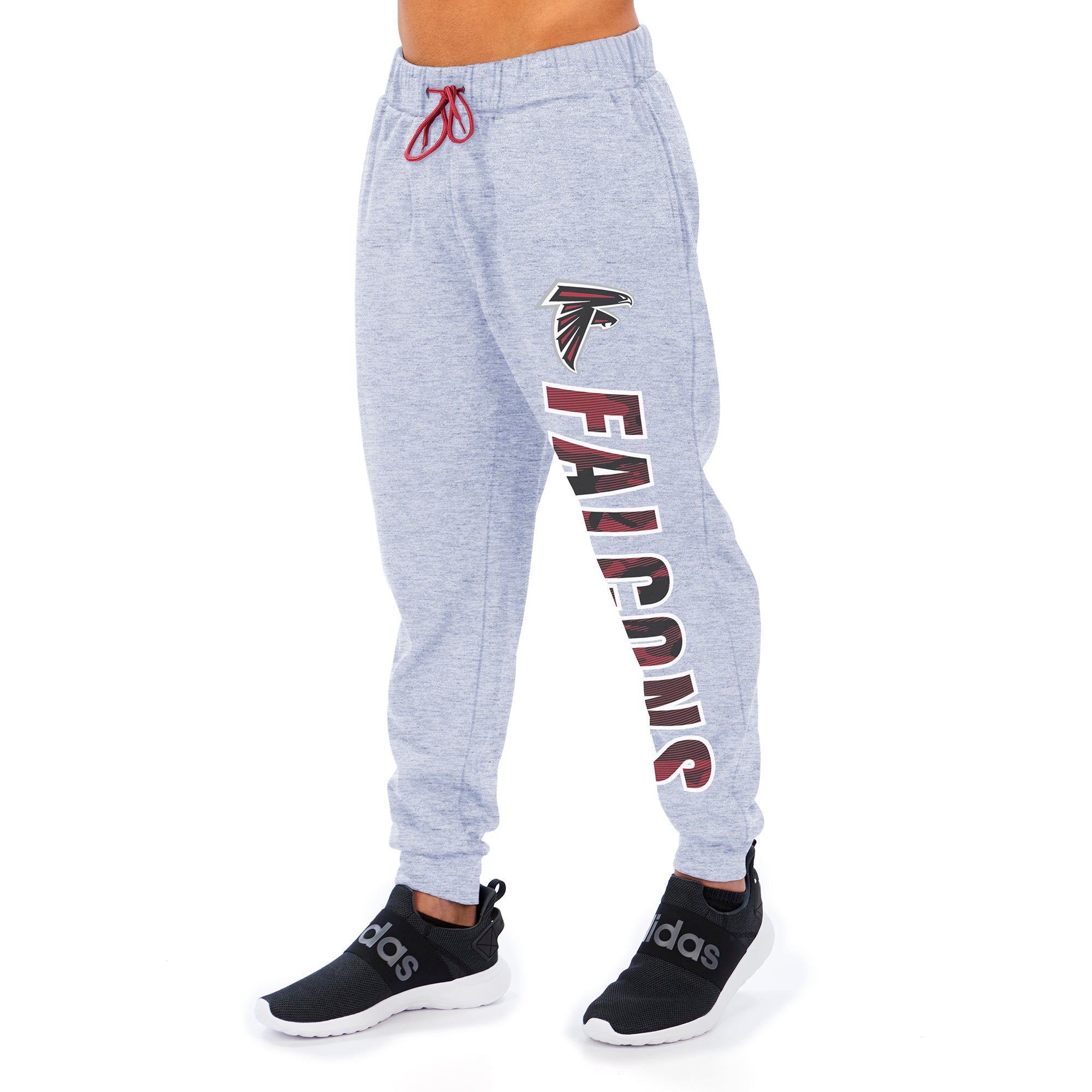 Zubaz Men's NFL Atlanta Falcons Heather Gray Jogger with Camo Lines Graphic