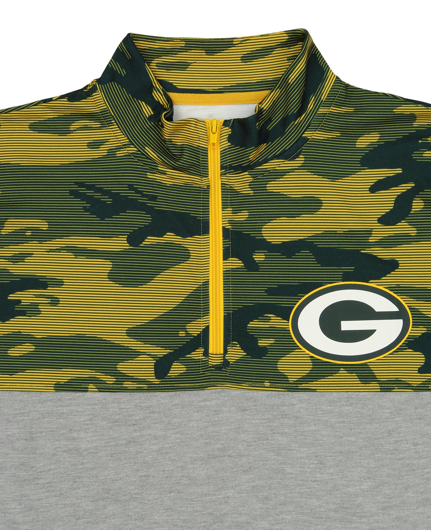 Zubaz Men's NFL Green Bay Packers 1/4 Zip Fleece Pullover with Camo Lines