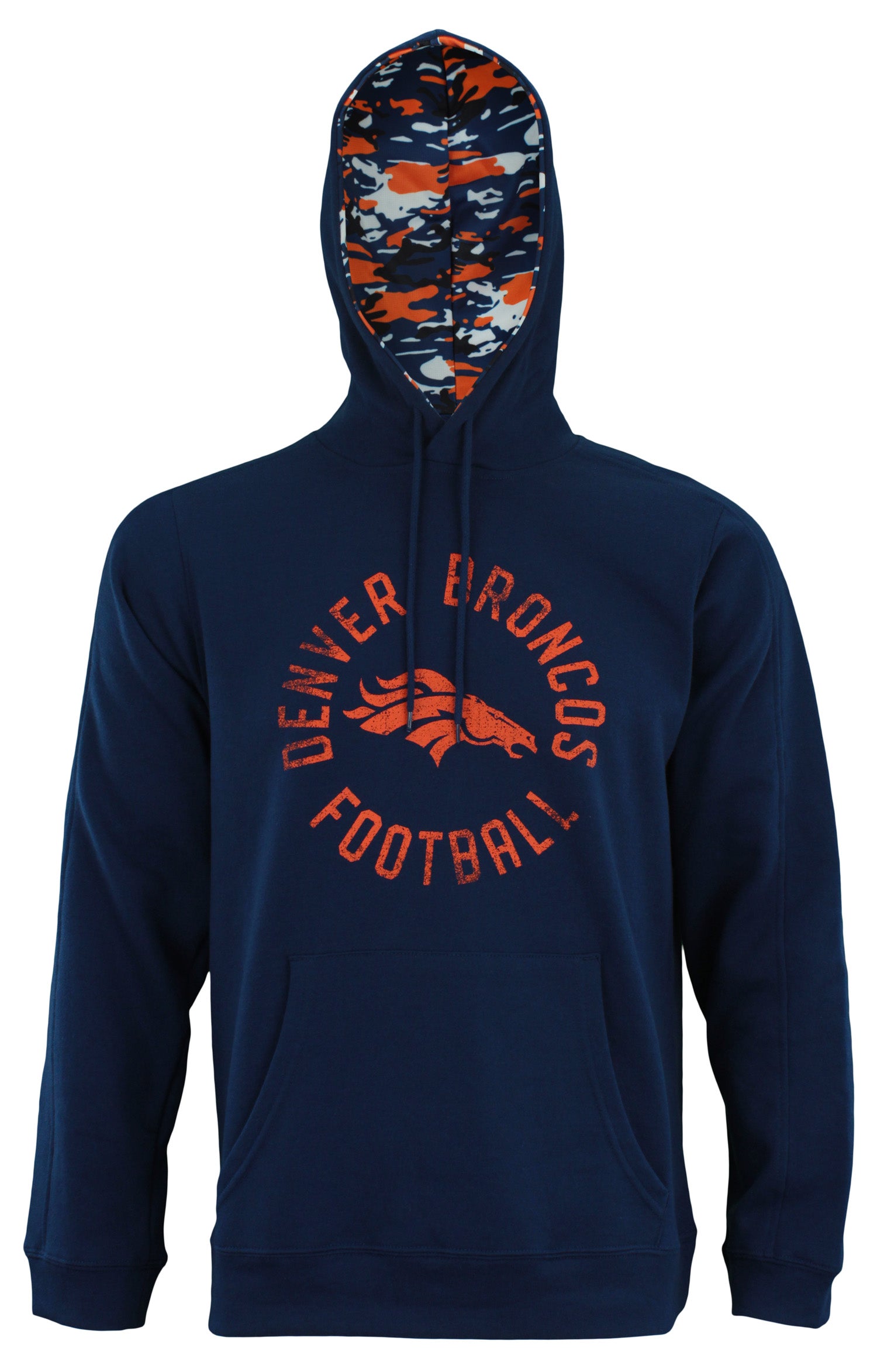 Zubaz NFL Men's Denver Broncos Camo Lined Pullover Hoodie