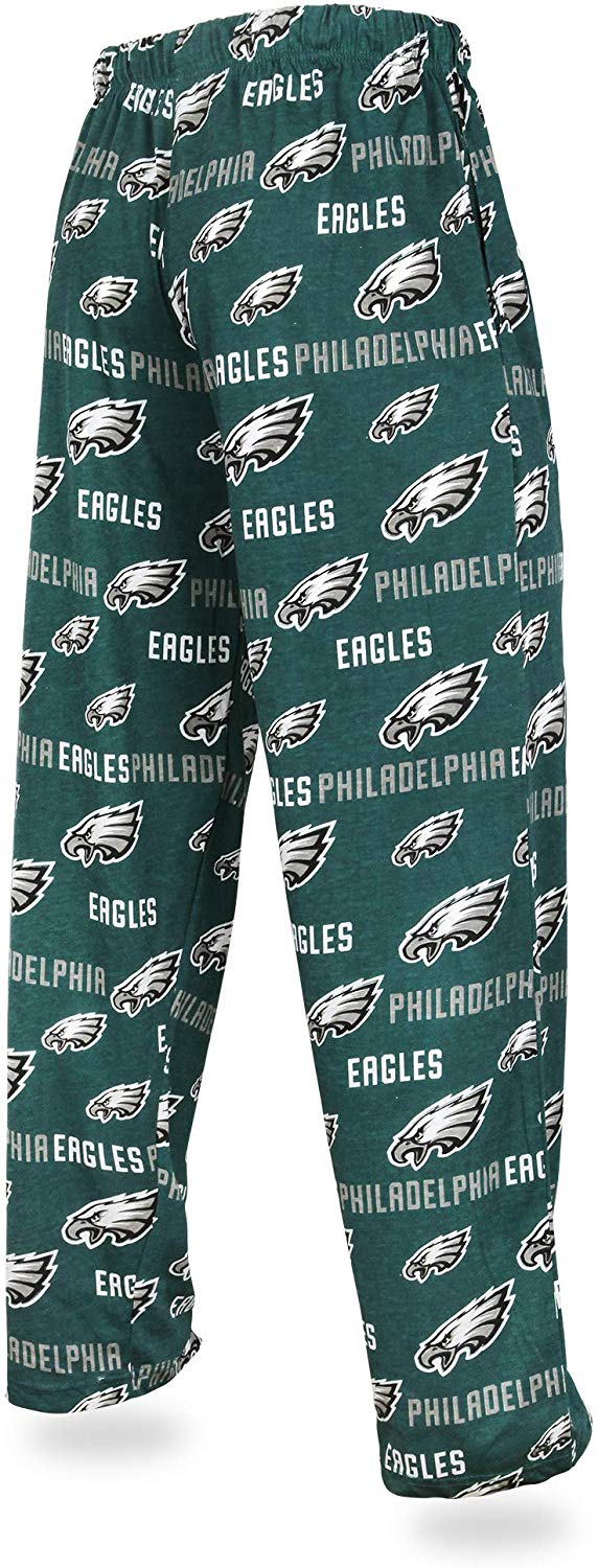 Zubaz NFL Football Men's Philadelphia Eagles Print Logo Comfy Pants w/Wordmark