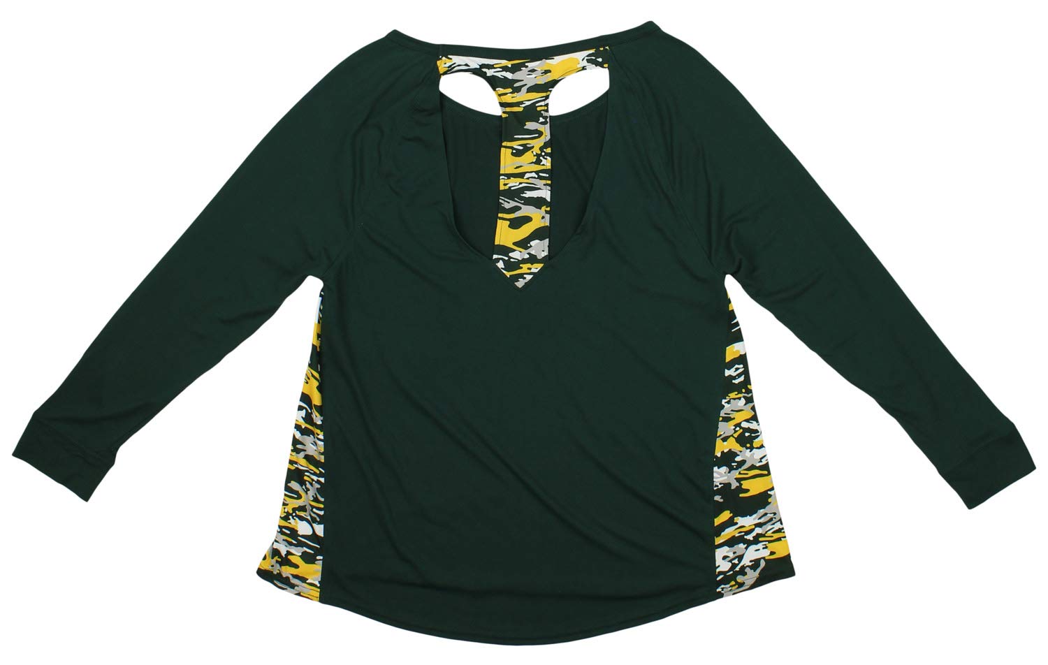 Zubaz Women's NFL Green Bay Packers Racer Back Shirt Top