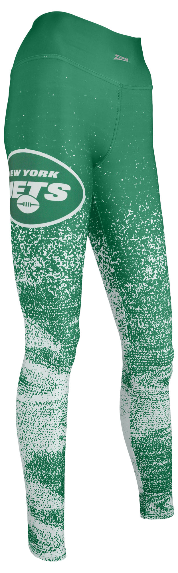 Zubaz NFL Women's NEW YORK JETS EVERGREEN/WHITE STATIC FADE LEGGING