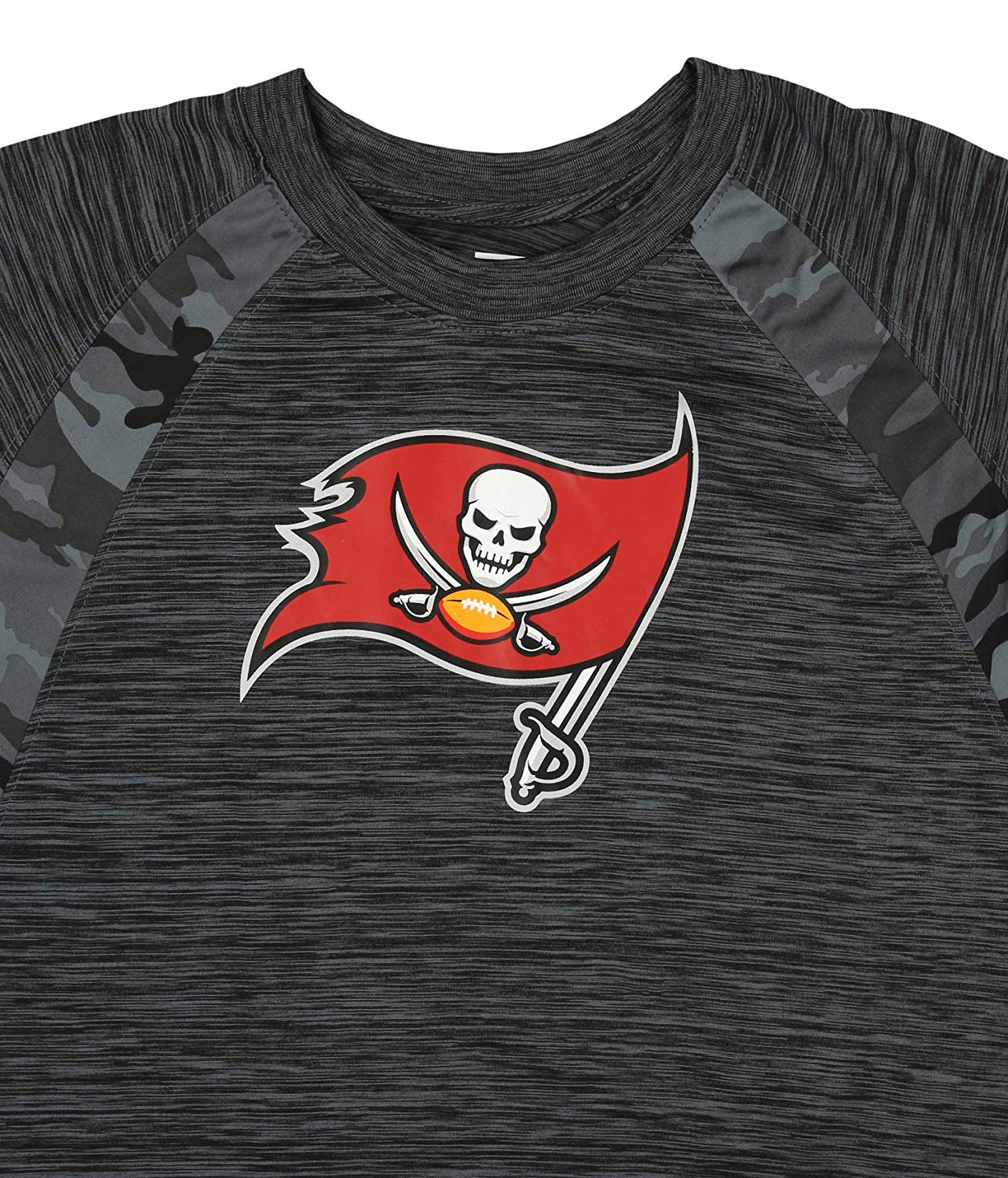 Zubaz NFL Men's Tampa Bay Buccaneers Tonal Camo Raglan T-Shirt