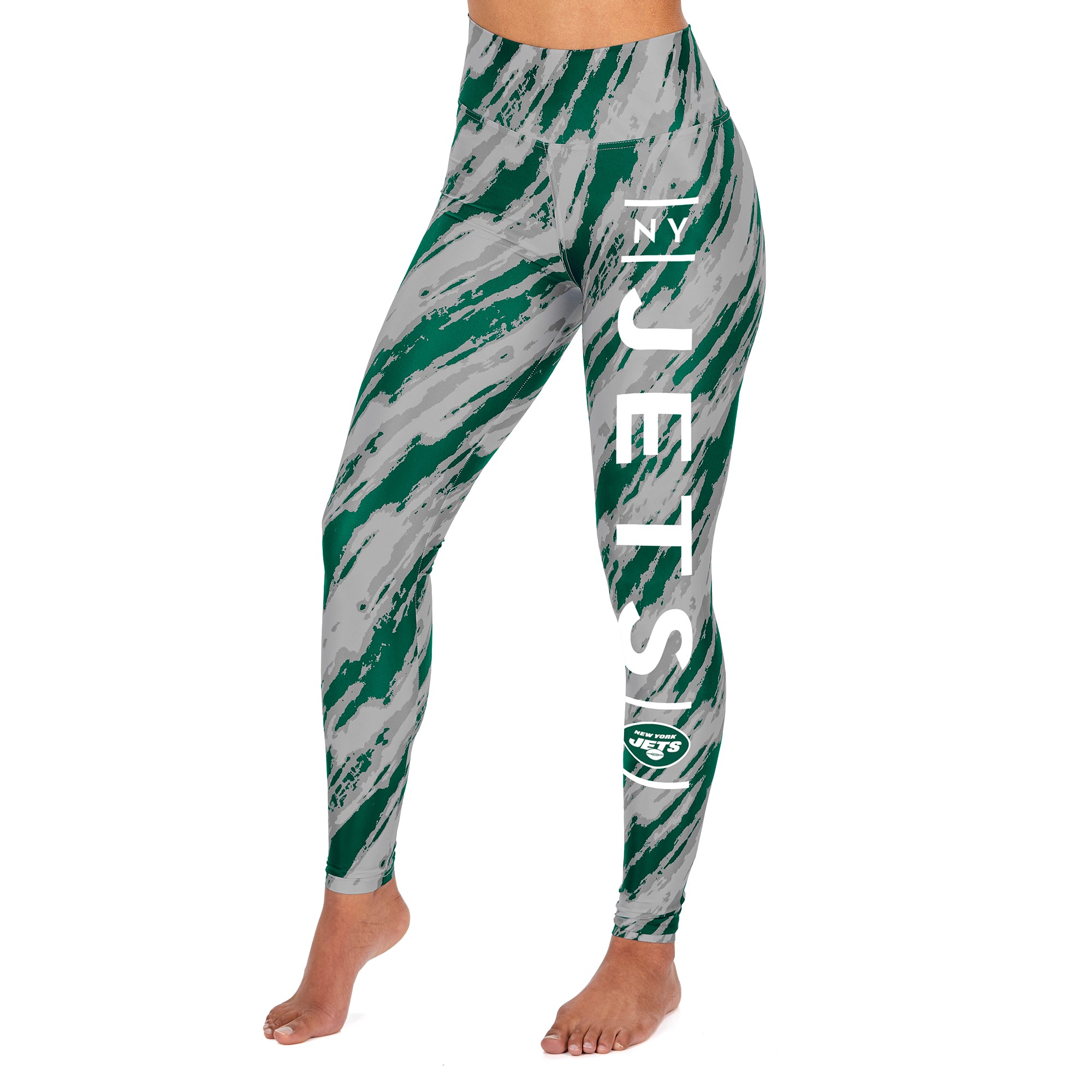 Zubaz NFL Women's New York Jets Diagonal Streak Leggings