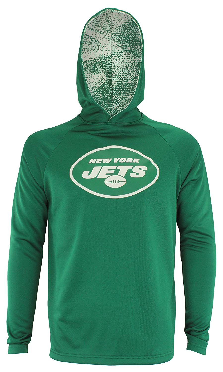 Zubaz NFL New York Jets Men's Solid Body Lightweight Performance French Terry Hoodie