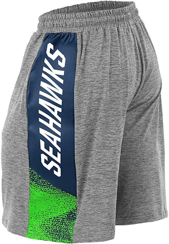 Zubaz NFL Football Mens Seattle Seahawks Gray Space Dye Shorts