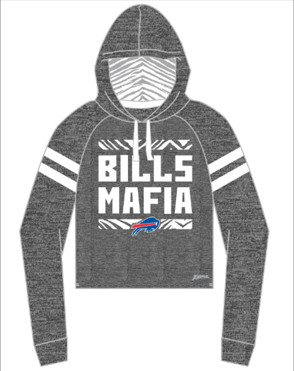 Zubaz NFL Women's Buffalo Bills Hooded Crop Top