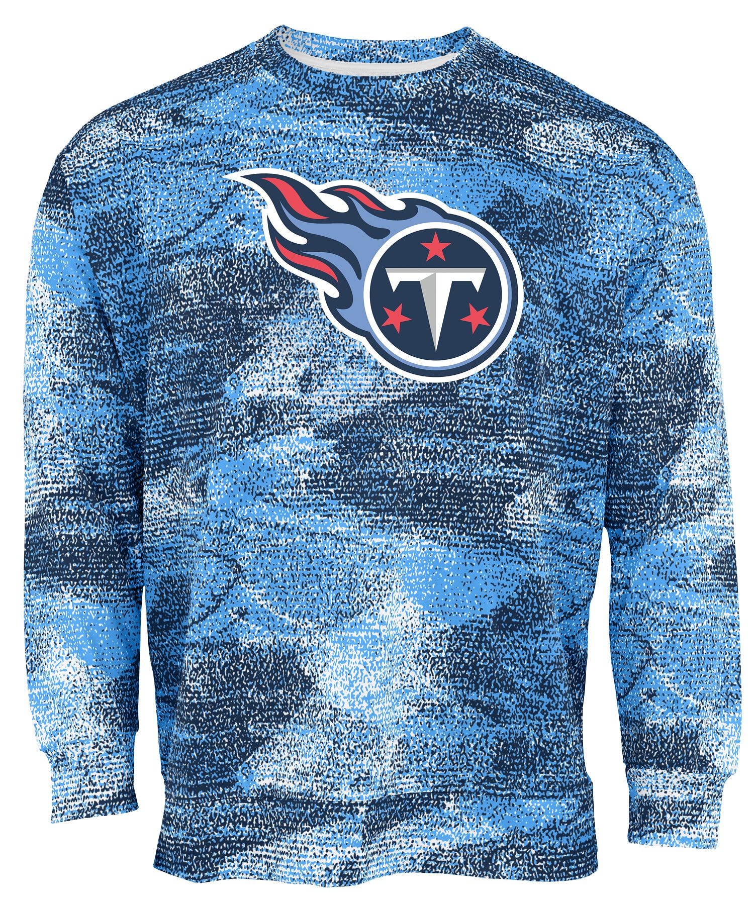 Zubaz NFL Men's Team Logo Static Crew Neck Sweatshirt Tennessee Titans