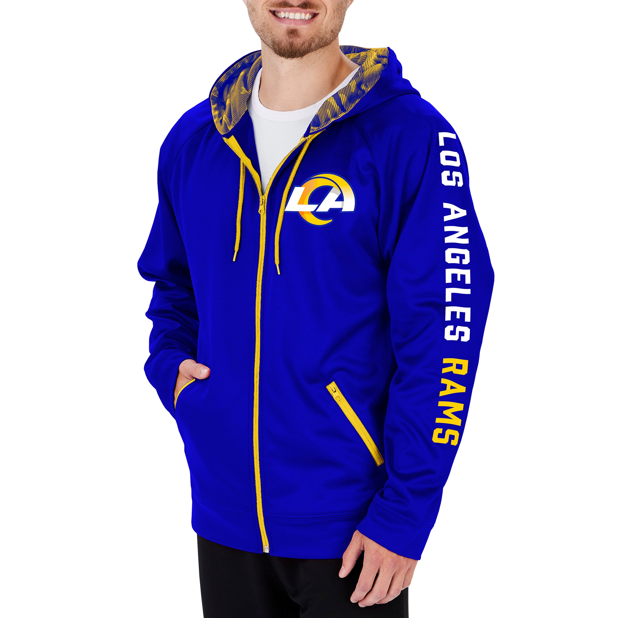 Zubaz Men's NFL Los Angeles Rams Full Zip Camo Hoodie