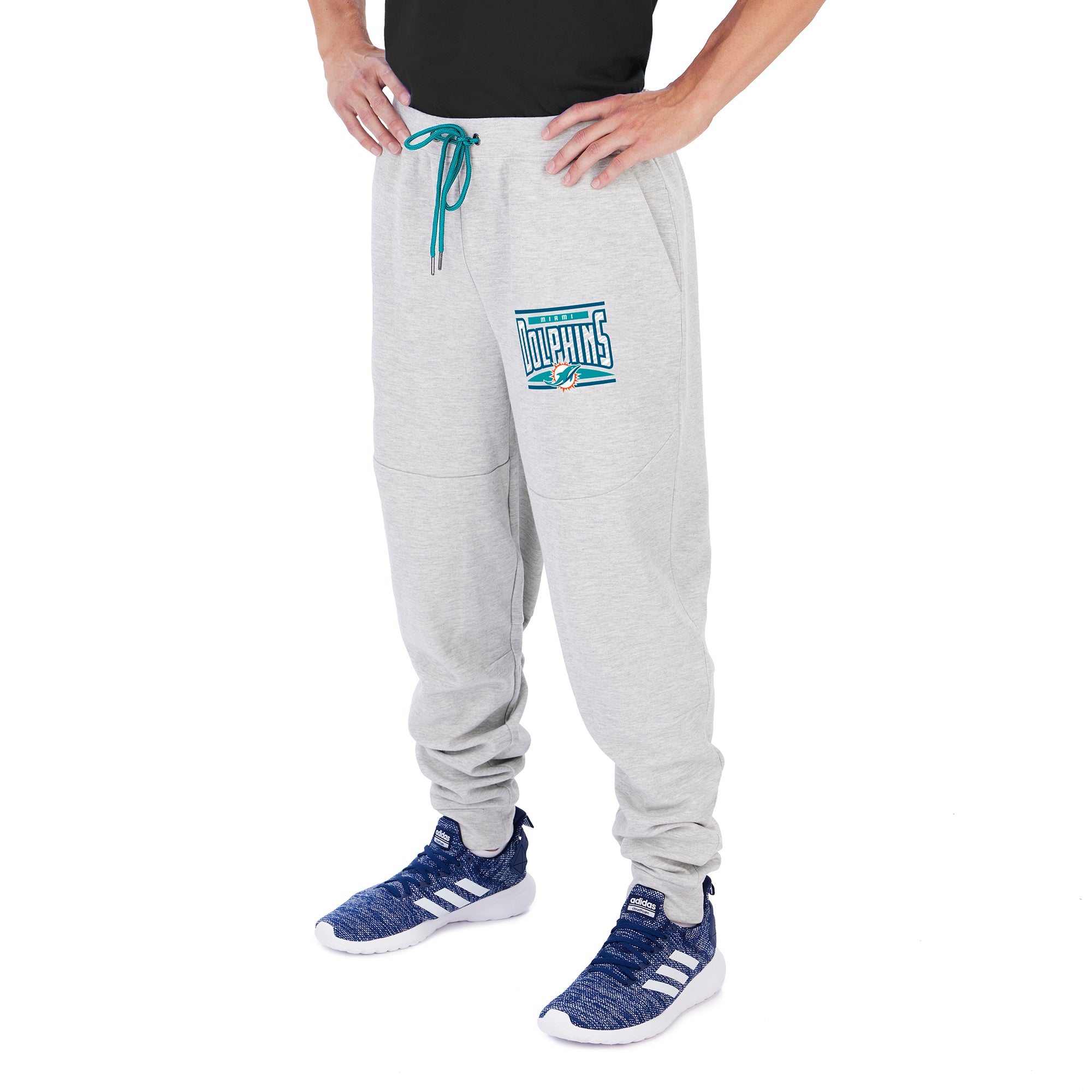 Zubaz NFL Men's Miami Dolphins Heather Gray Speed Jogger