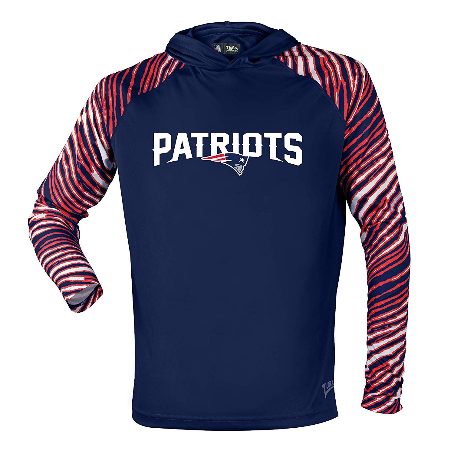 Zubaz NFL Men's New England Patriots Light Weight Zebra Hoodie