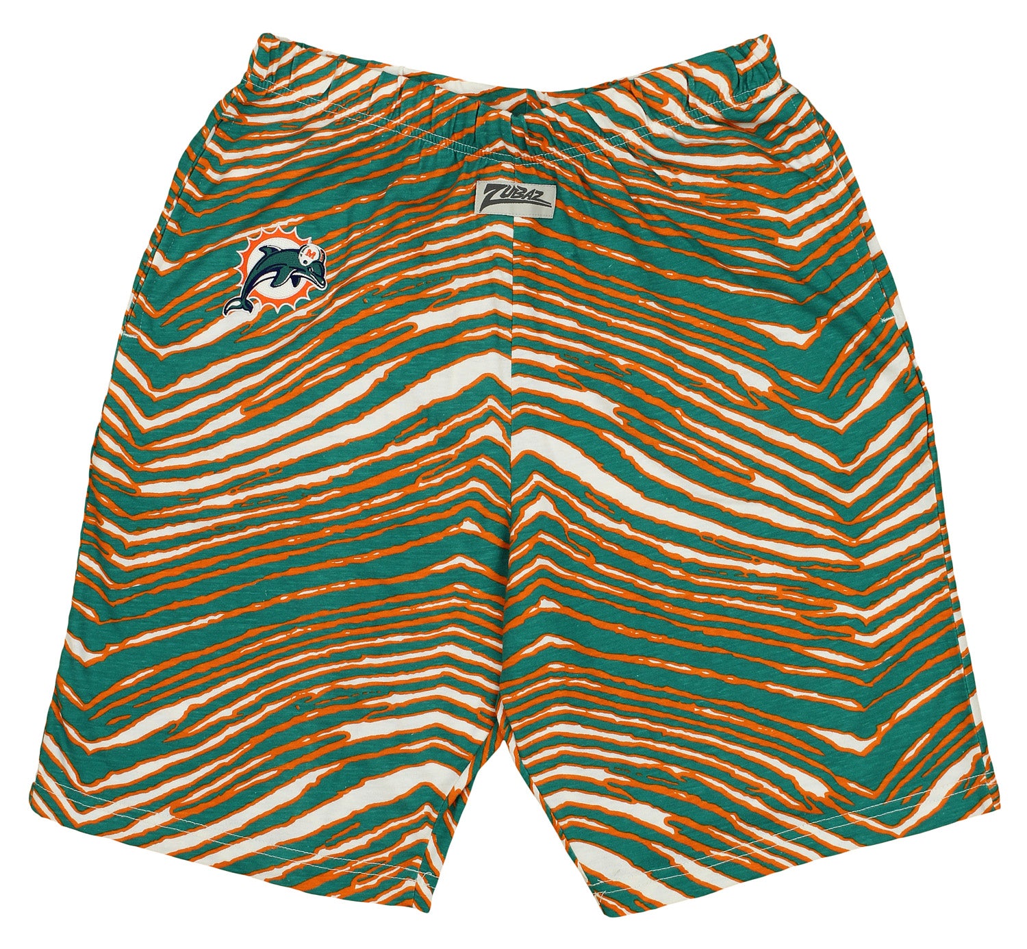 Zubaz NFL Men's Miami Dolphins Casual Zebra Print Shorts