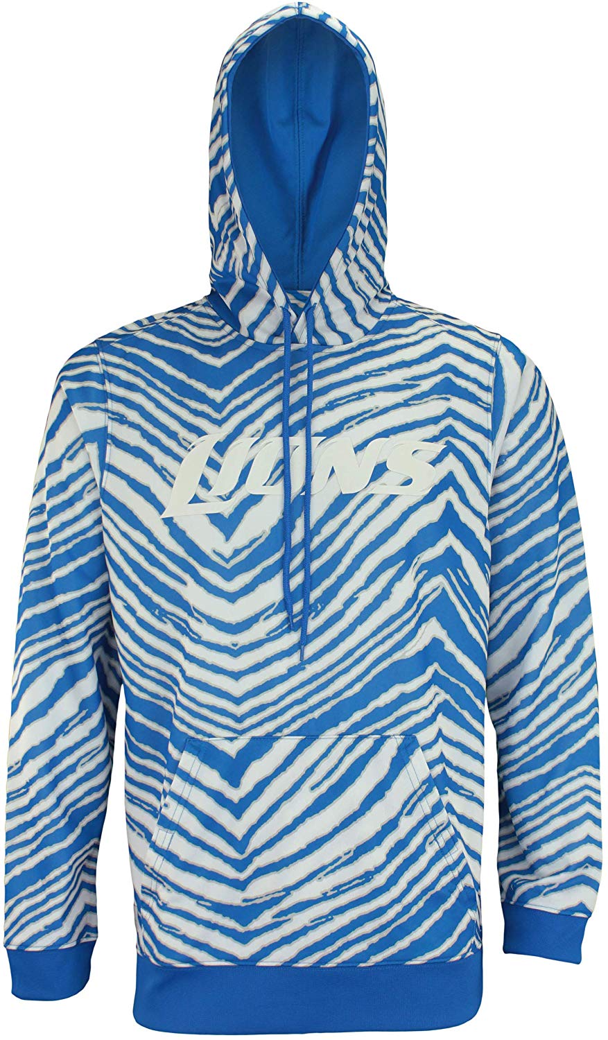 Zubaz NFL Football Men's Detroit Lions Zebra Print Touchdown Hoodie