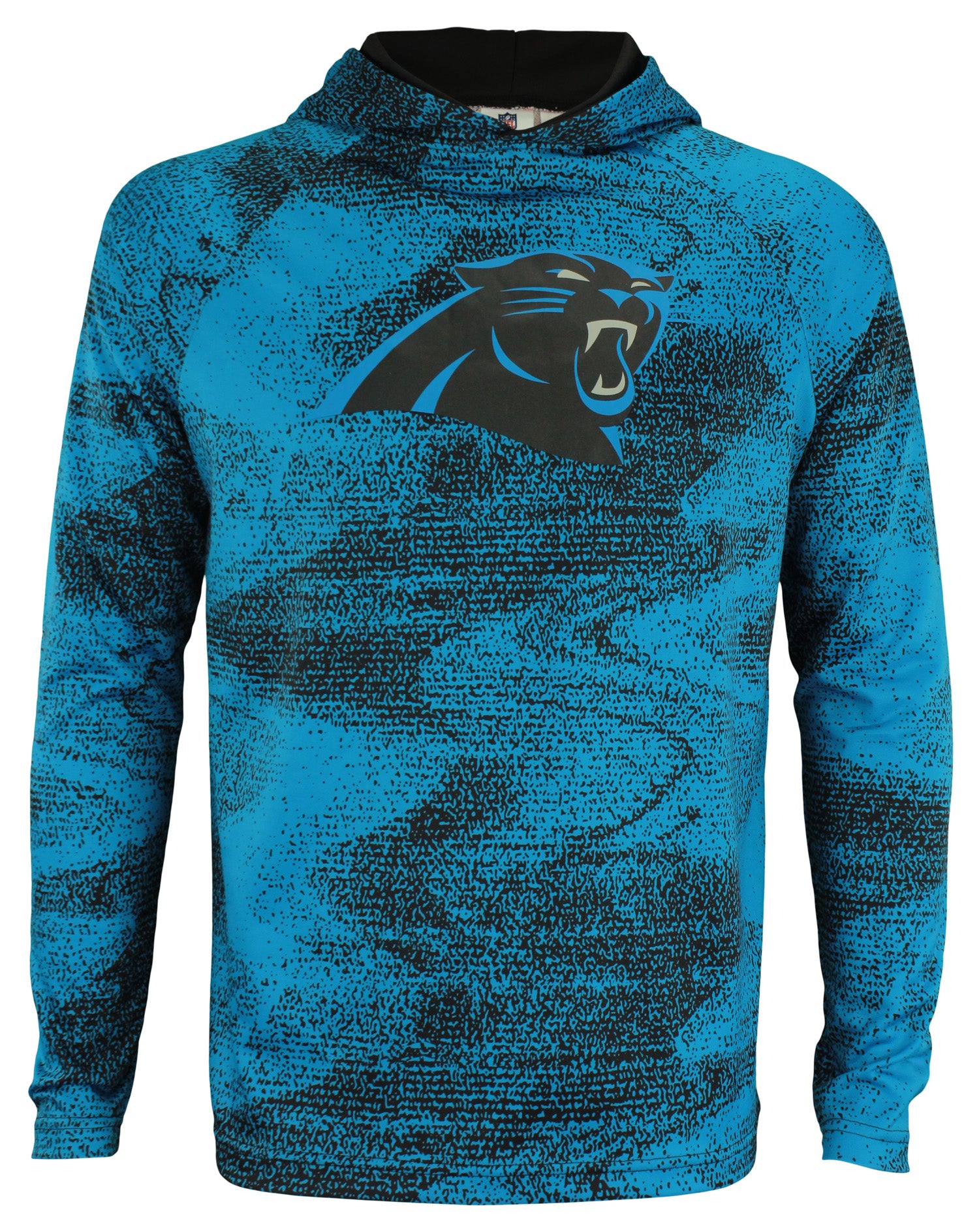 Zubaz NFL Carolina Panthers Men's Static Body Lightweight French Terry Hoodie