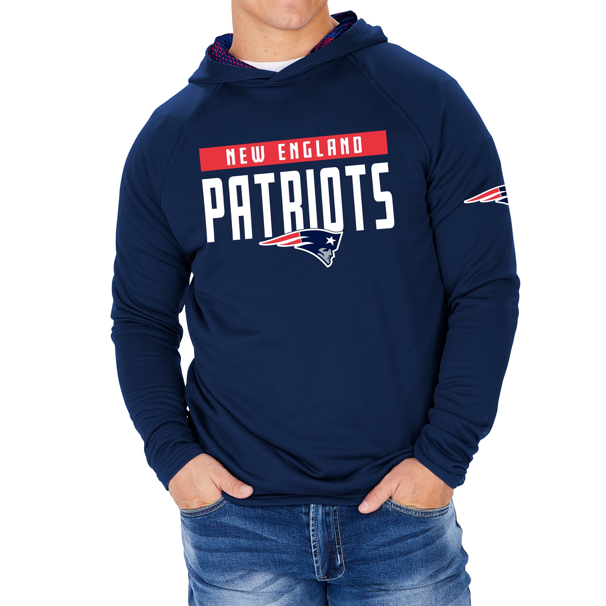 Zubaz NFL Men's New England Patriots Team Color Hoodie W/ Viper Print Details