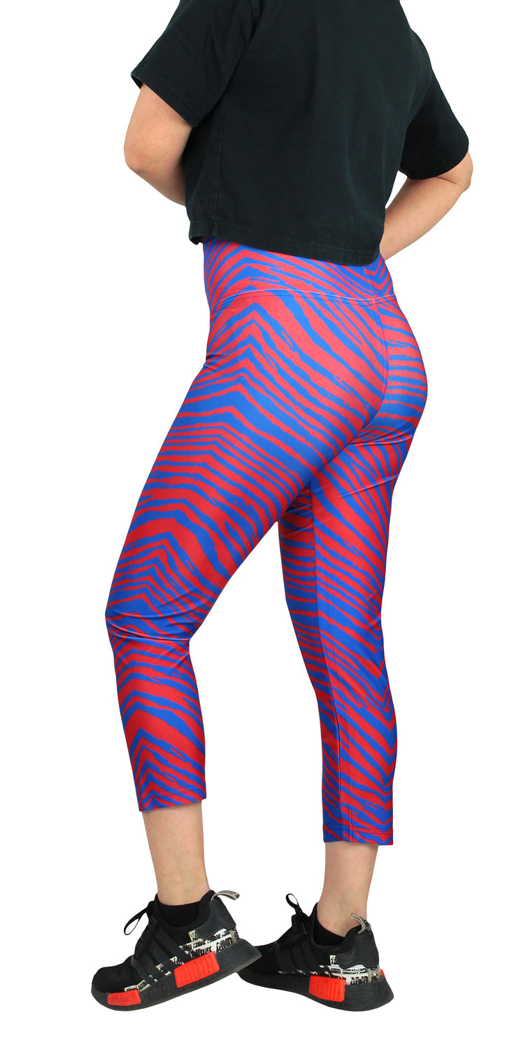 Zubaz NFL Women's New York Giants 2 Color Zebra Print Capri Legging