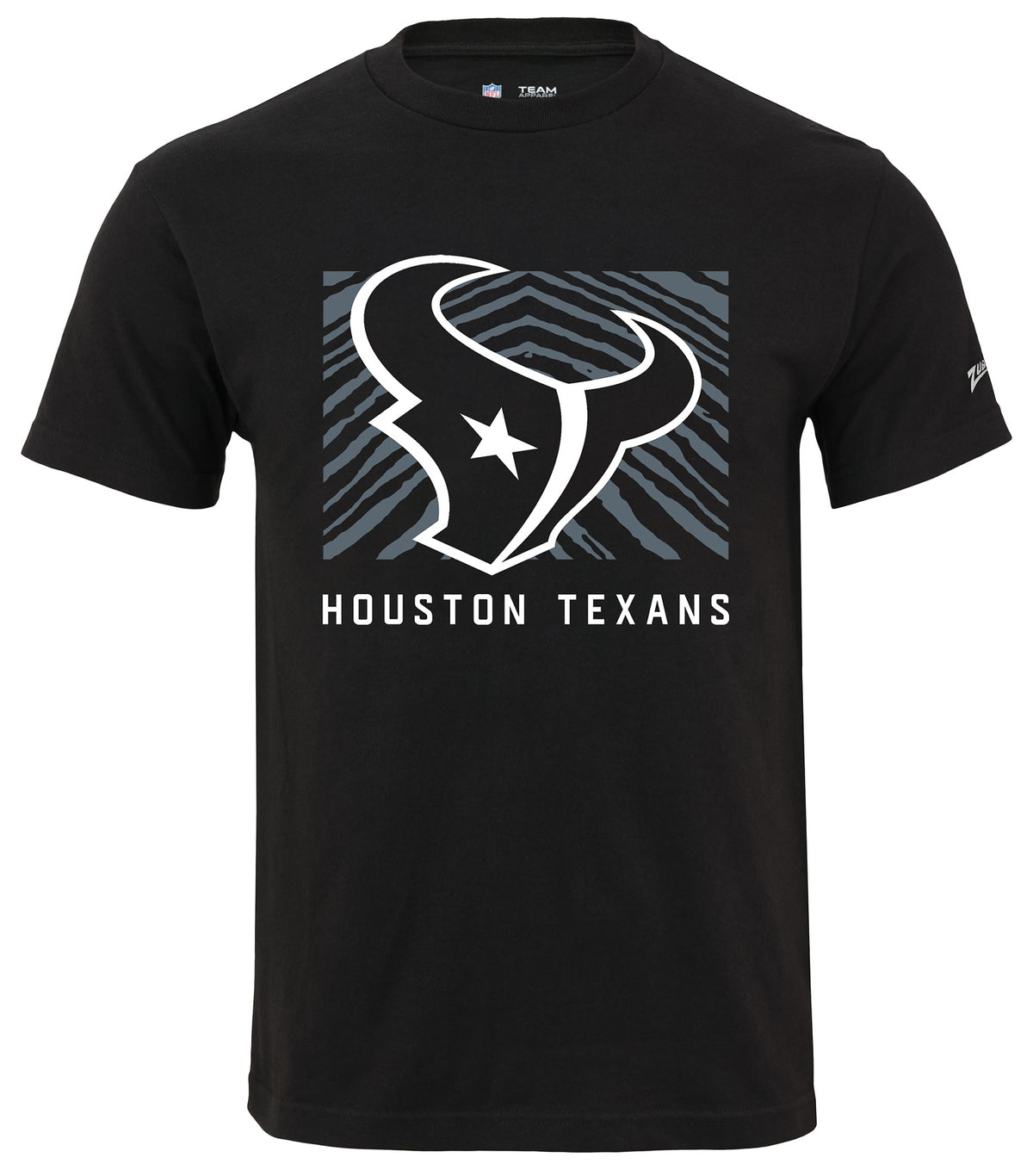 Zubaz NFL Unisex Cotton Heavyweight Short Sleeve T-shirt Black With Gr