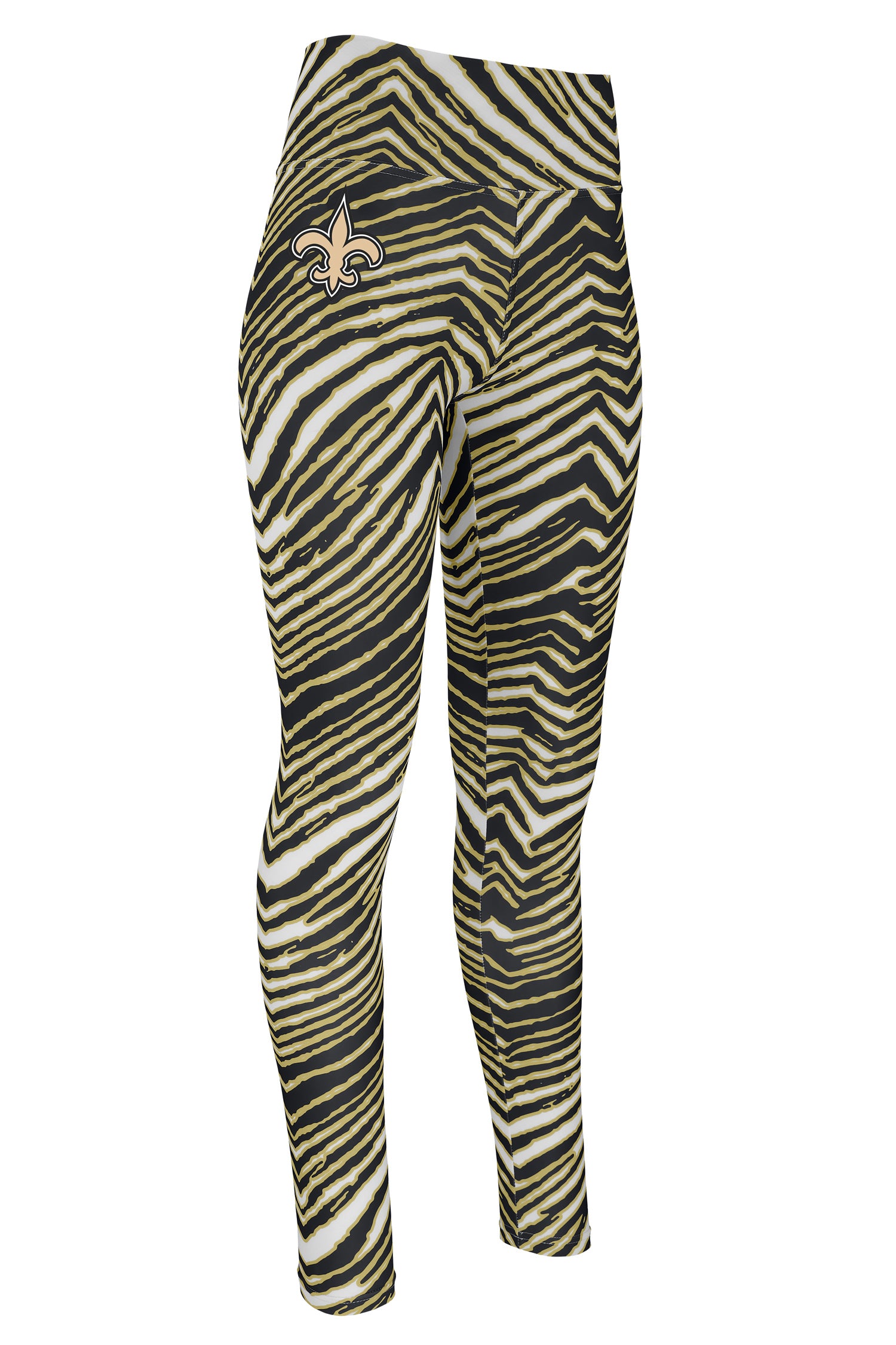 Zubaz NFL Women's Basic Zebra Print Legging, New Orleans Saints