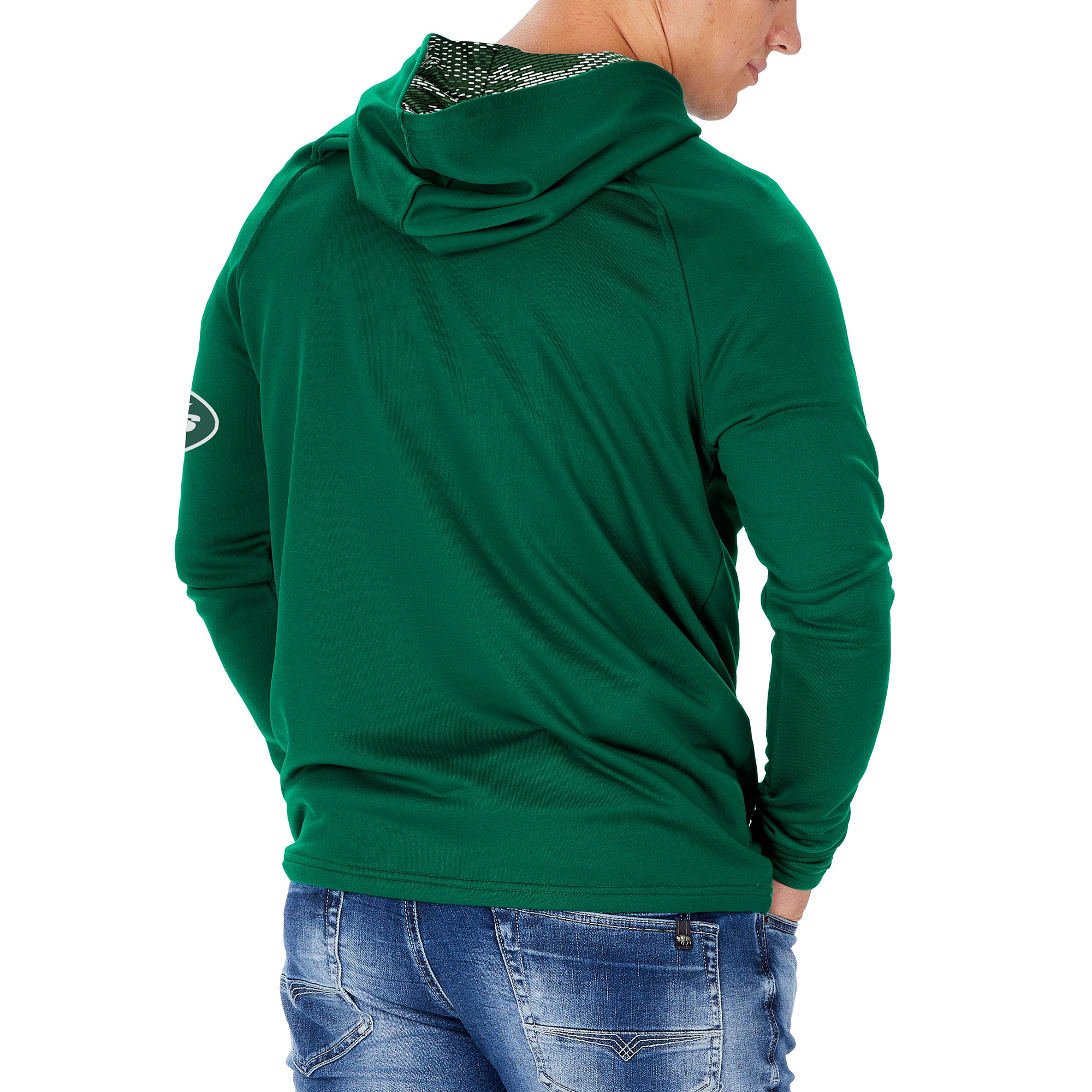 Zubaz NFL Men's New York Jets Team Color Hoodie W/ Viper Print Hood Liner