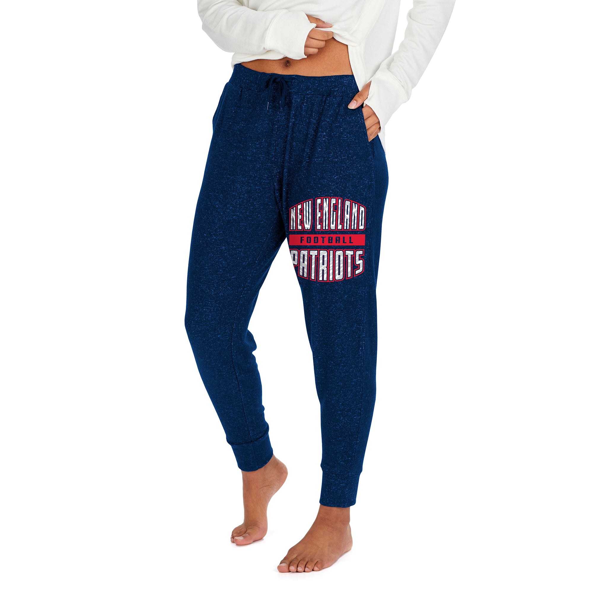 Zubaz Women's NFL New England Patriots Marled Lightweight Jogger Pant