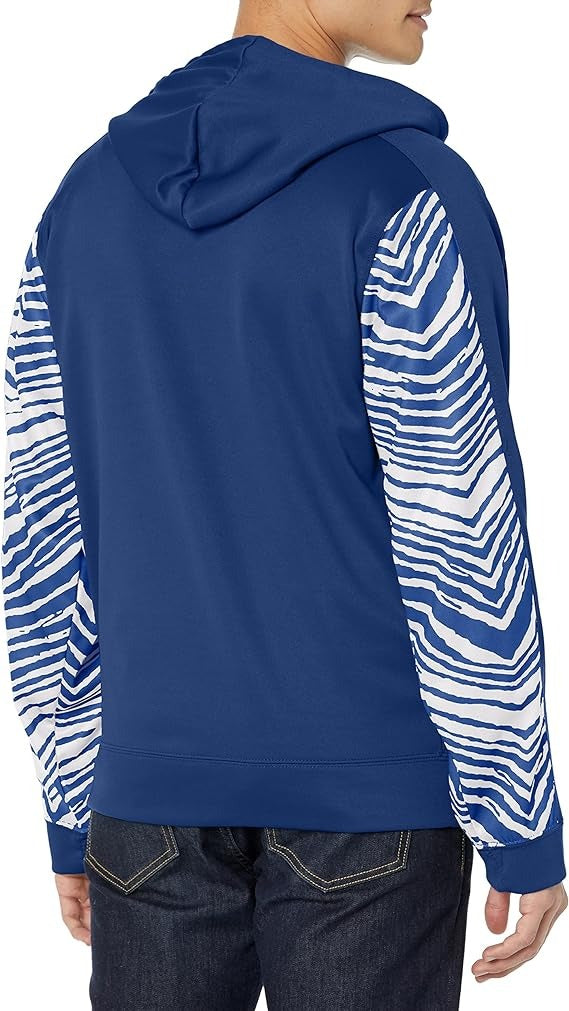 Zubaz Men's Dallas Cowboys Team Color Zebra Accent Full Zip Hoodie