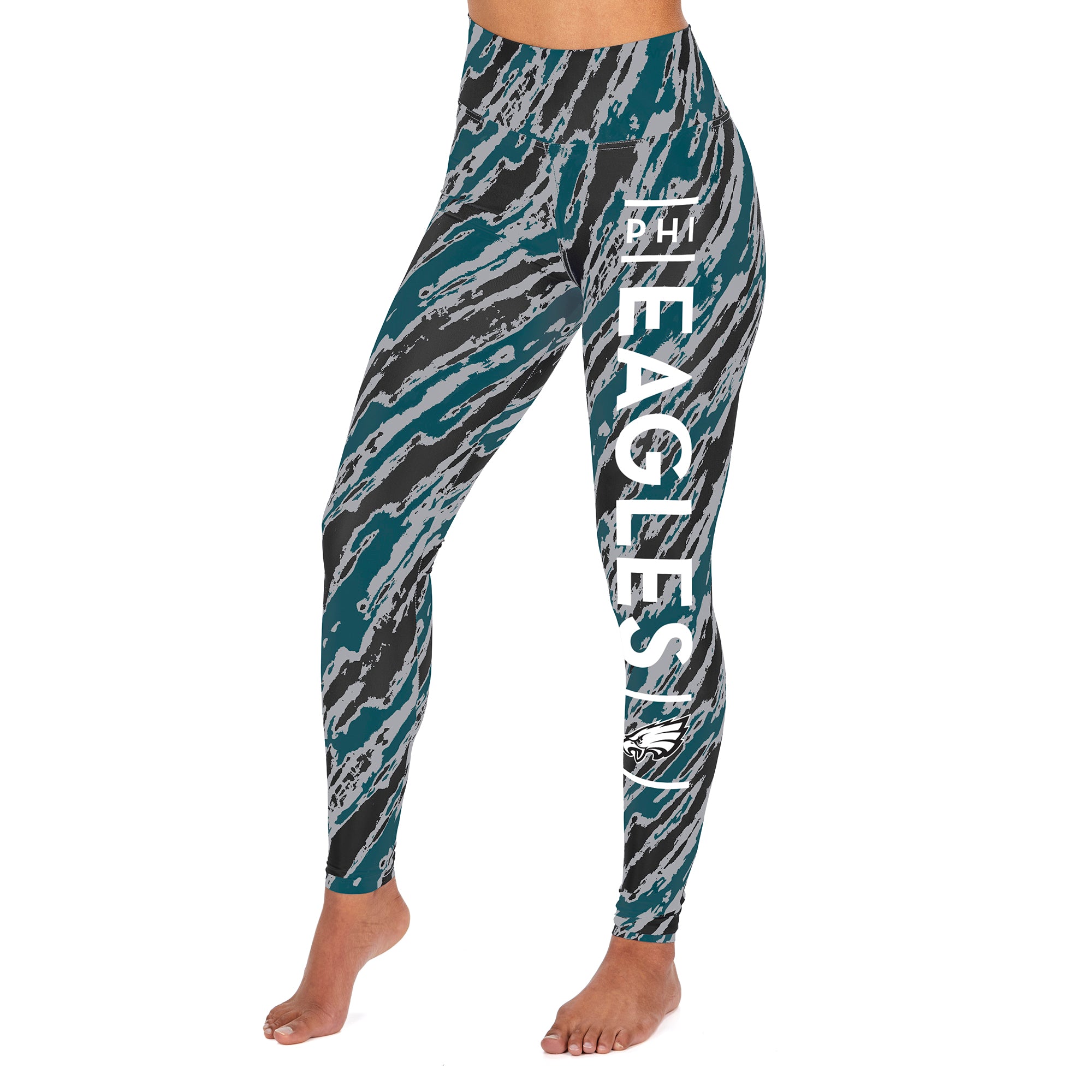 Zubaz NFL Women's Philadelphia Eagles Diagonal Streak Leggings