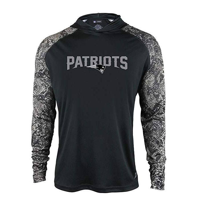 Zubaz NFL Men's New England Patriots Black Post Light Weight Hoodie