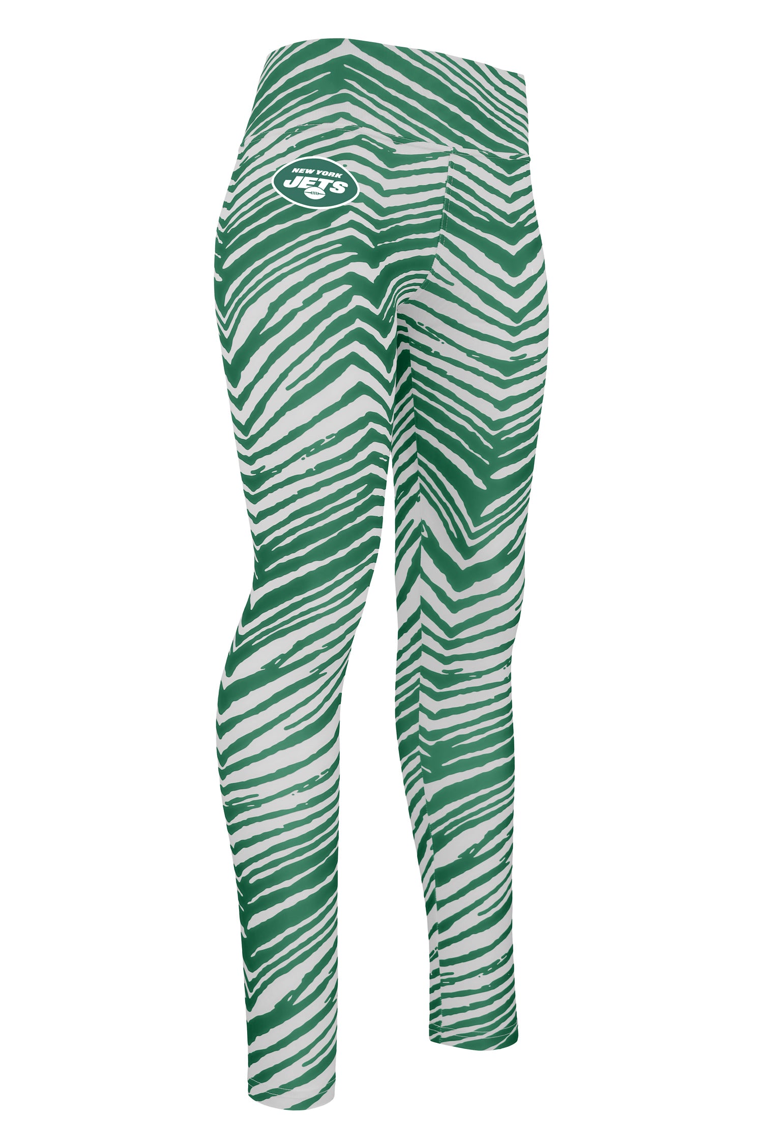 Zubaz NFL Women's Basic Zebra Print Legging, New York Jets