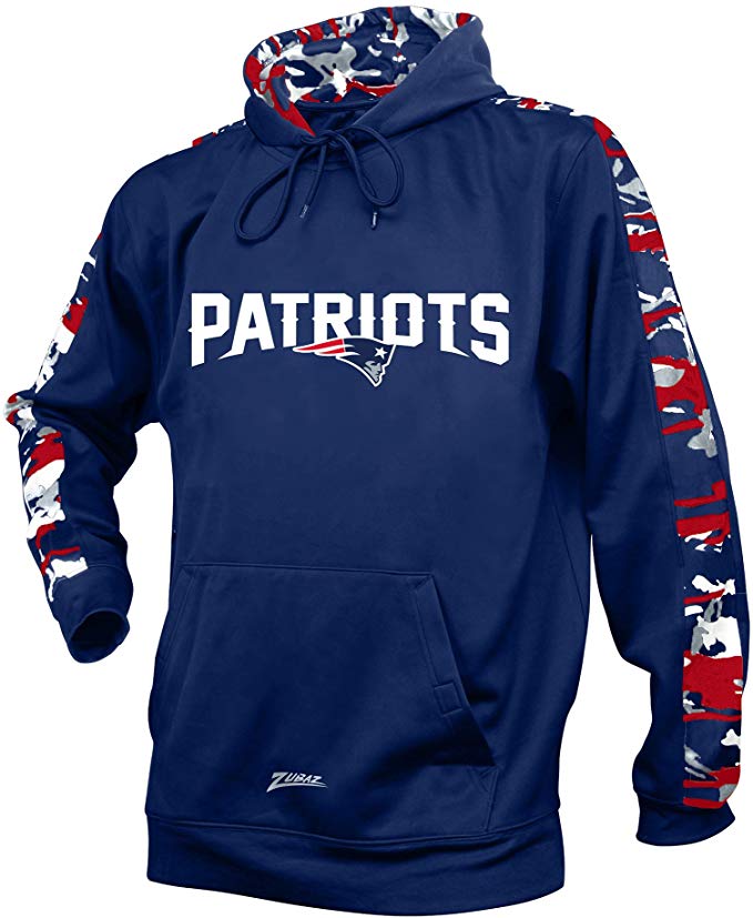 Zubaz NFL Men's New England Patriots Pullover Hoodie with Camo Print