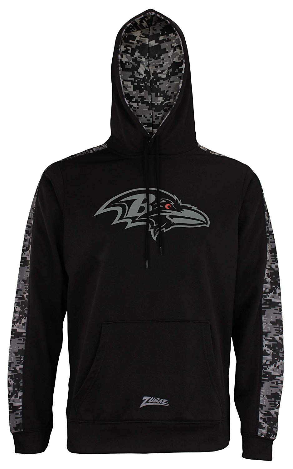 Zubaz Men's NFL Baltimore Ravens Black Digi Camo Pullover Hoodie