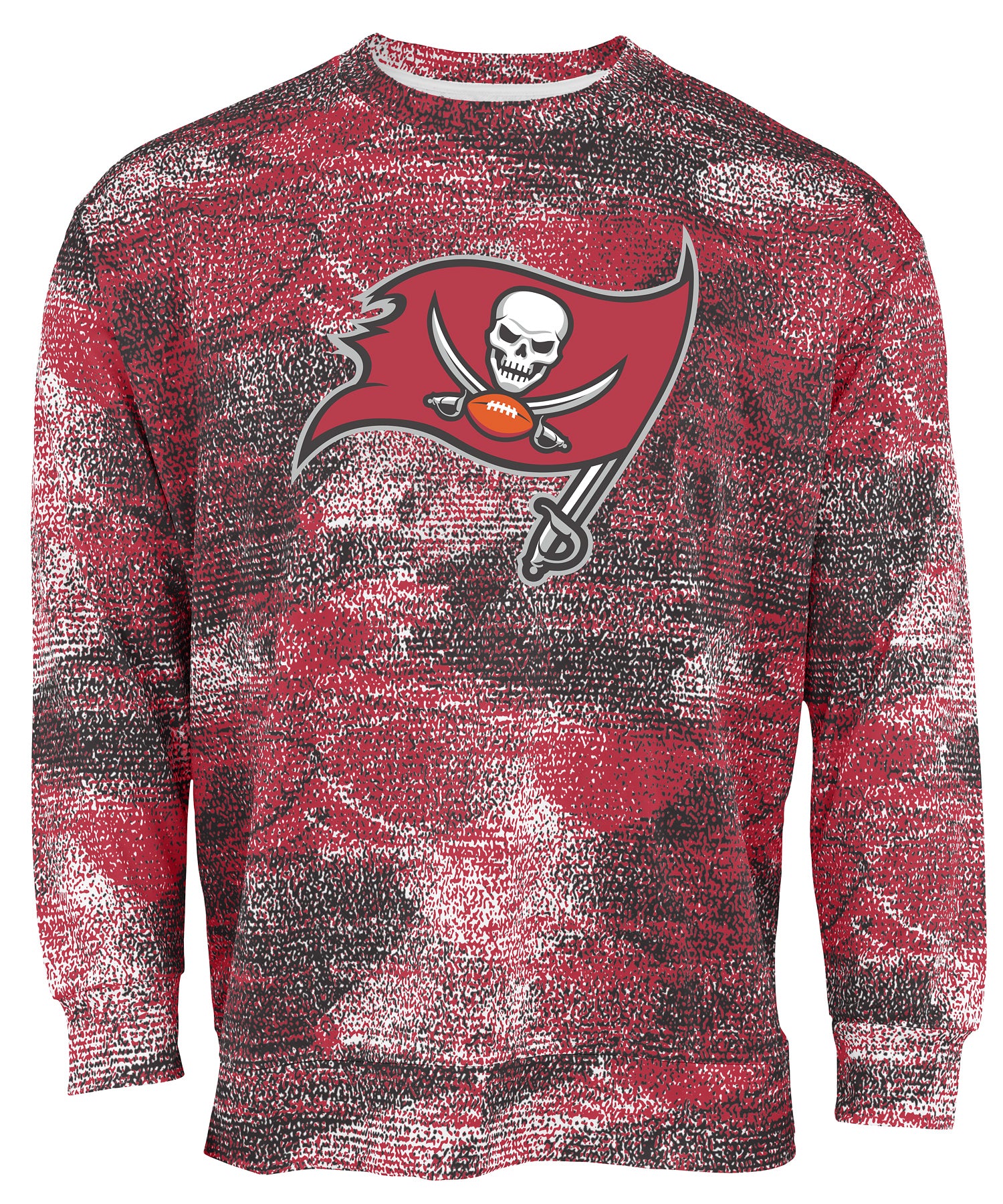 Zubaz NFL Men's Team Logo Static Crew Neck Sweatshirt Tampa Bay Buccaneers