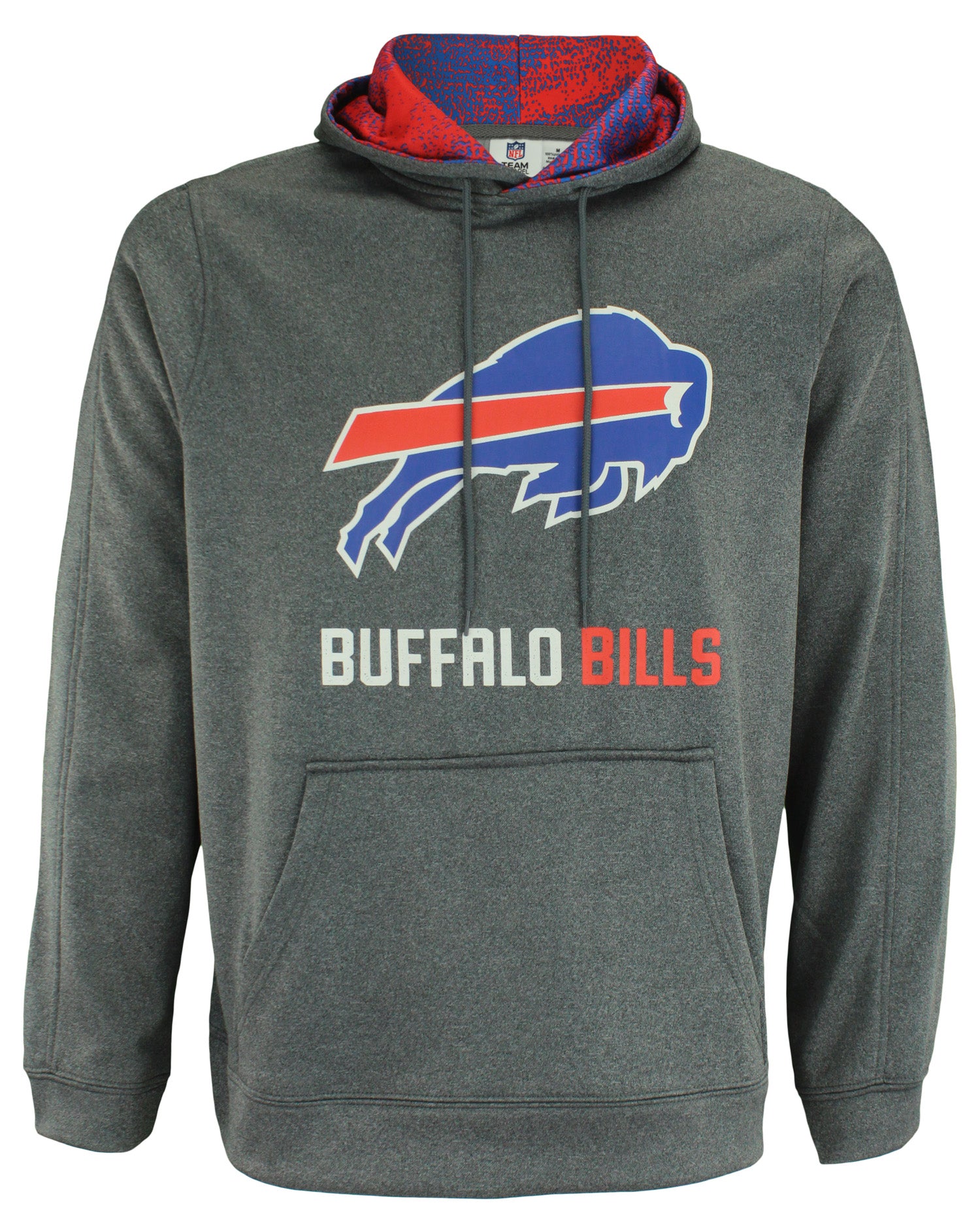 Zubaz NFL Buffalo Bills Men's Heather Grey Performance Fleece Hoodie