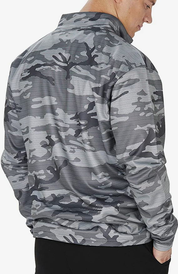 Zubaz Pittsburgh Steelers NFL Men's Grey Tonal Camo 1/4 Zip Pullover