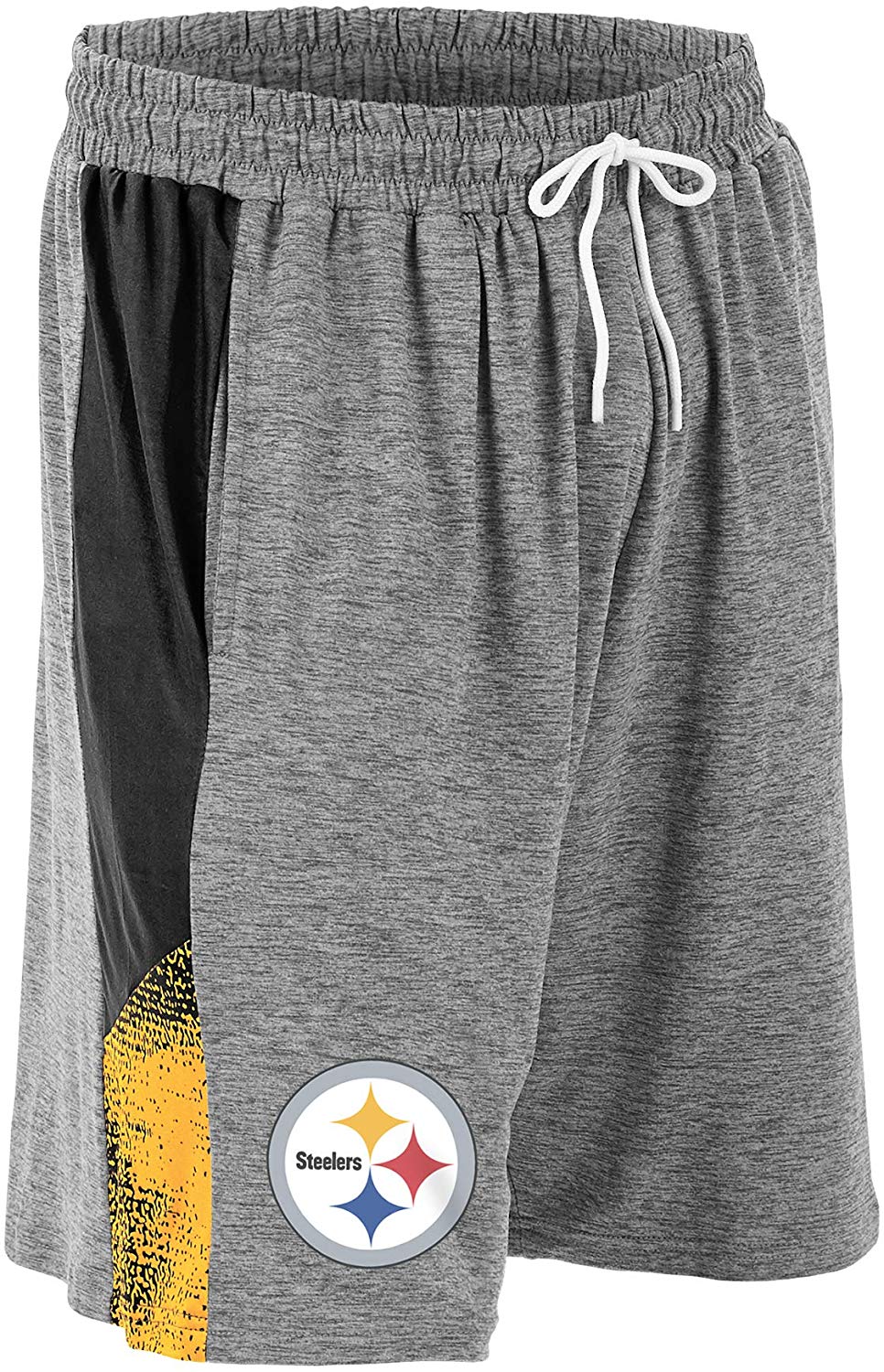 Zubaz NFL Football Mens Pittsburgh Steelers Gray Space Dye Shorts