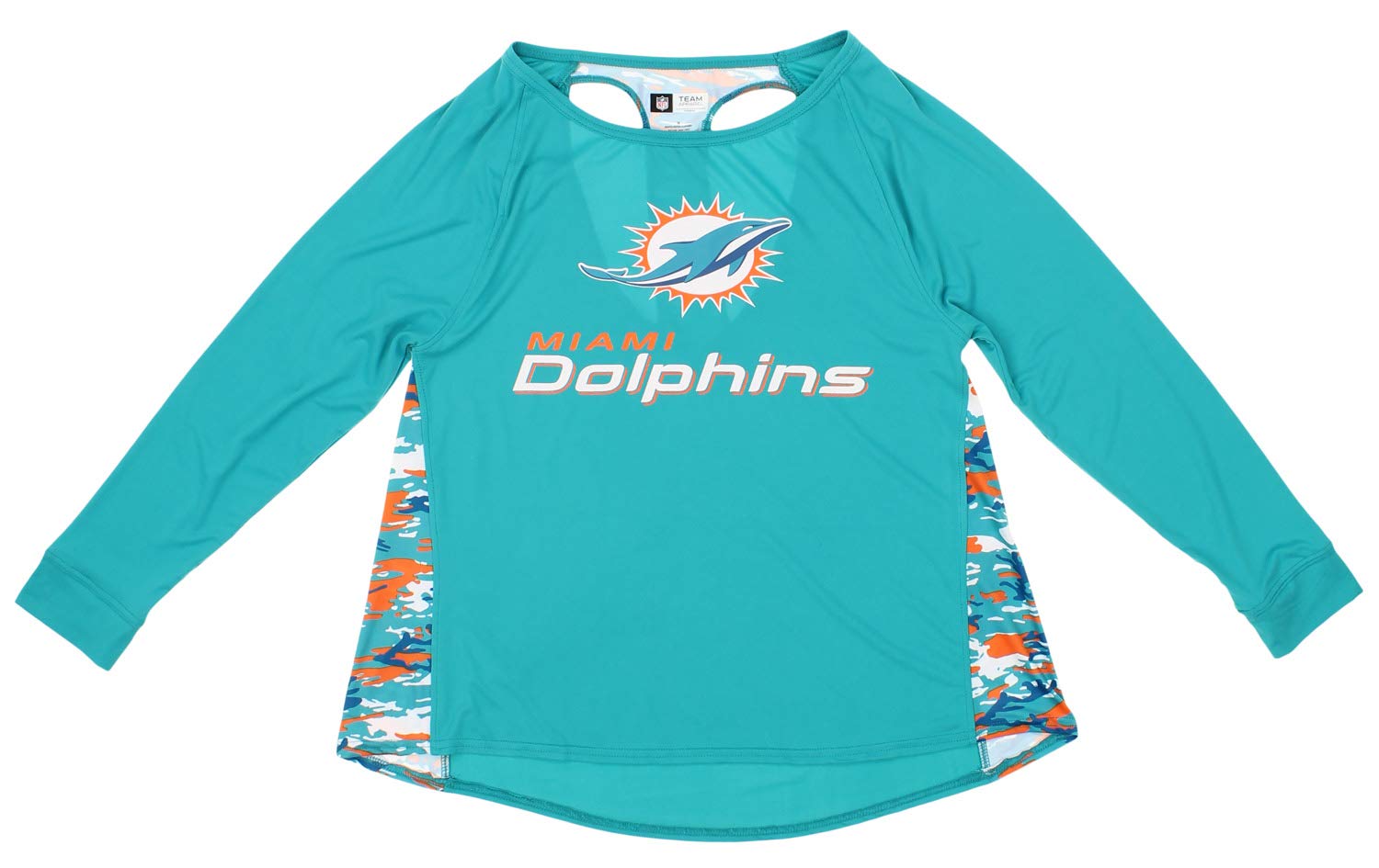 Zubaz Women's NFL Miami Dolphins Racer Back Shirt Top