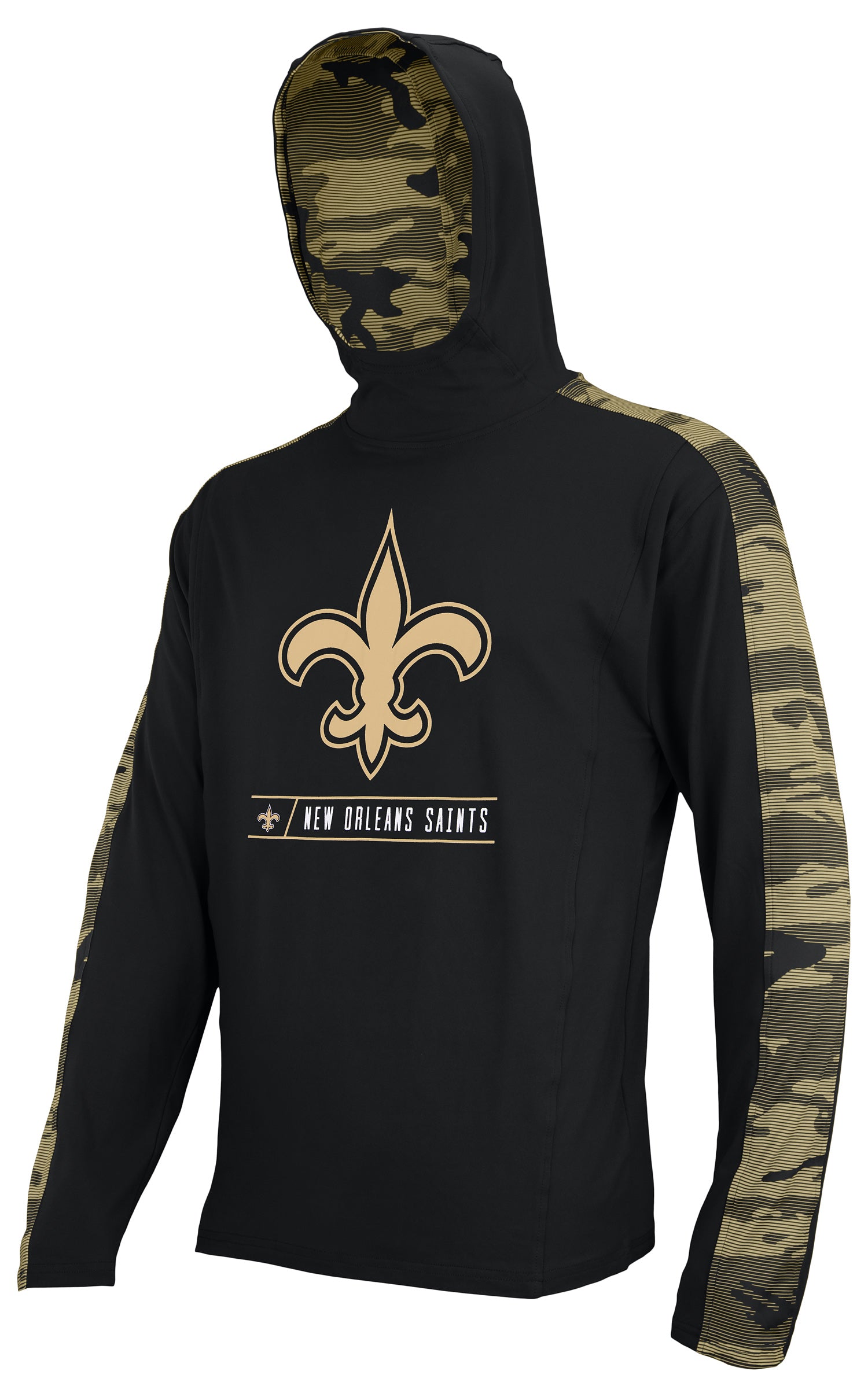 Zubaz NFL Men's New Orleans Saints Elevated Lightweight Hoodie W/ Camo Accents