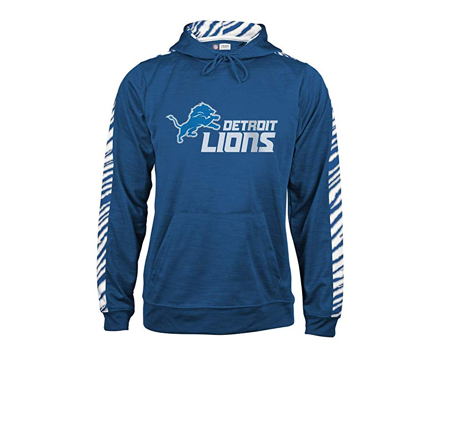 Zubaz Men's NFL Detriot Lions Pullover Hoodie With Zebra Accents