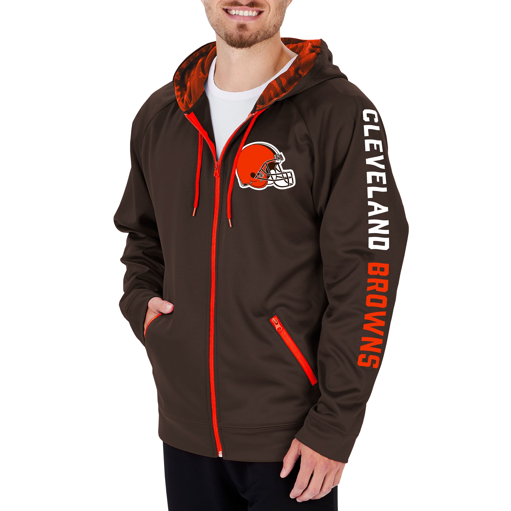 Zubaz Men's NFL Cleveland Browns Full Zip Camo Hoodie