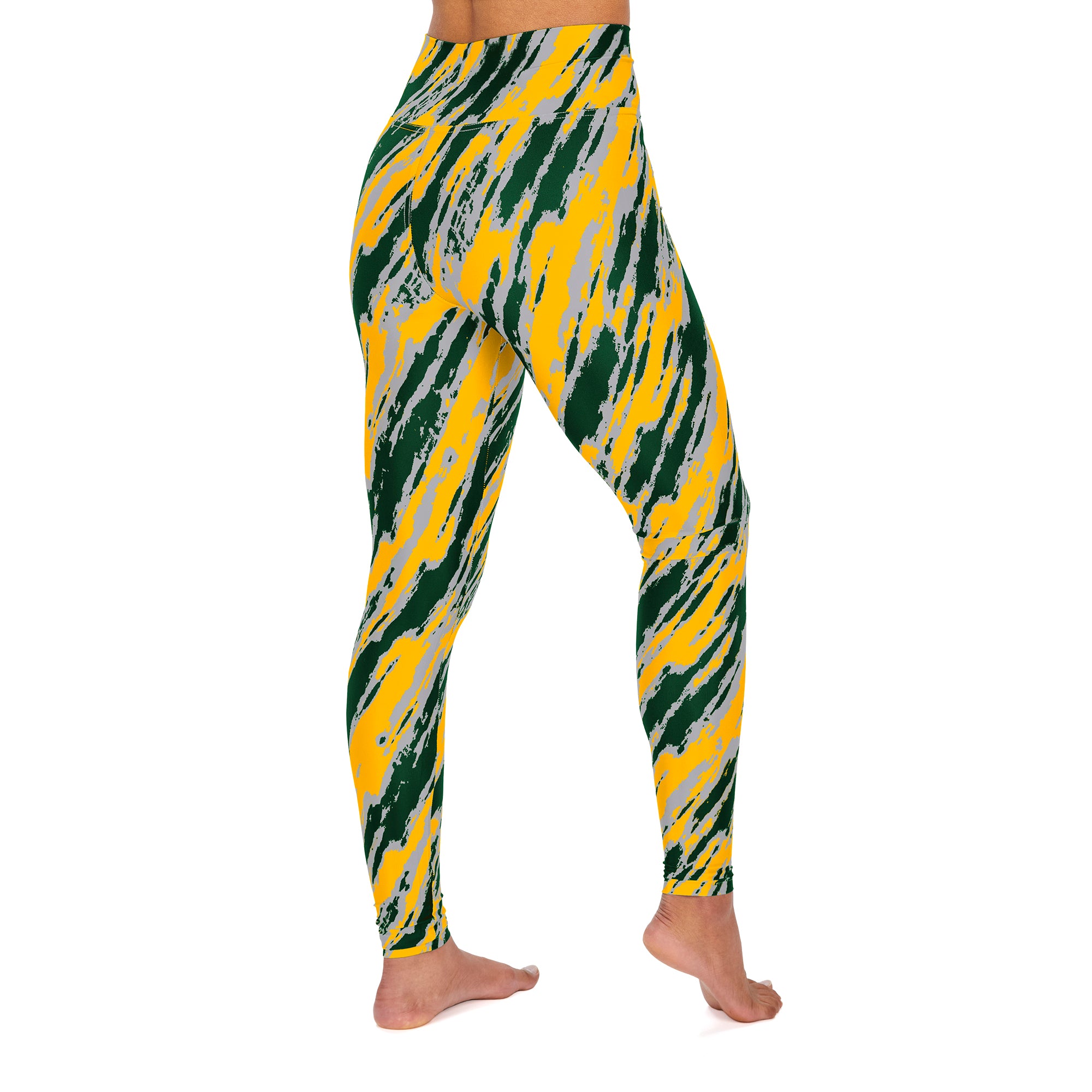 Zubaz NFL Women's Green Bay Packers Diagonal Streak Leggings