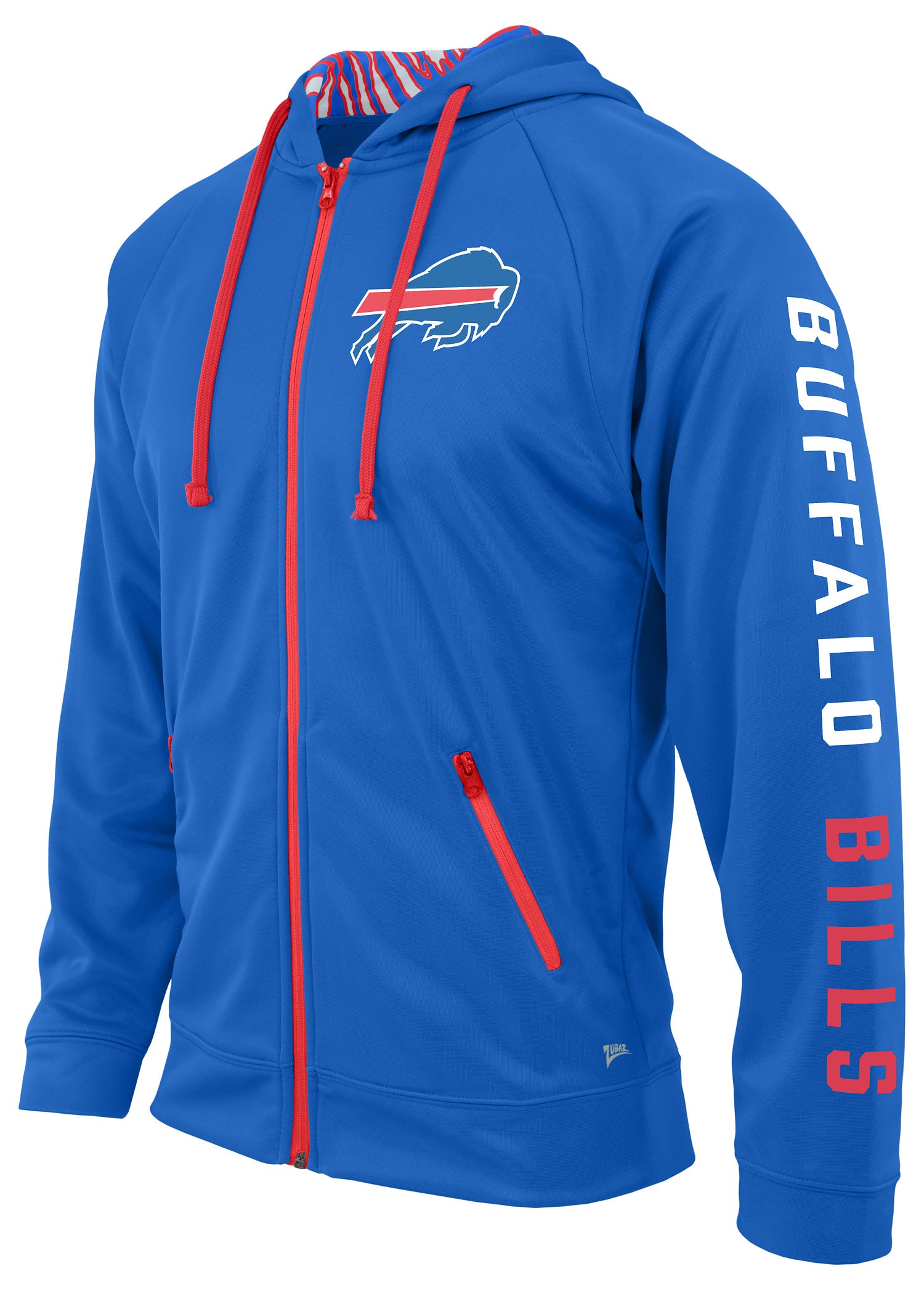 Zubaz NFL Men's Team Name and Logo Full Zip Hoodie Buffalo Bills - Alternative Colors