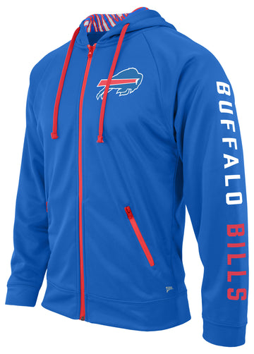 Zubaz NFL Men's Team Name and Logo Full Zip Hoodie Buffalo Bills - Alternative Colors