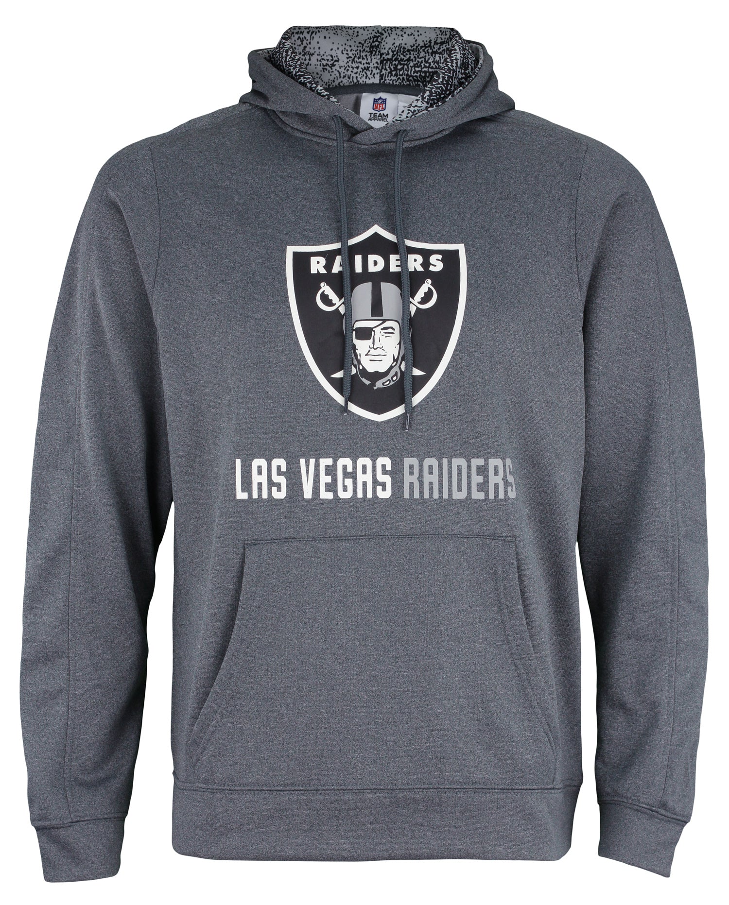 Zubaz NFL Men's Las Vegas Raiders Performance Fleece Hoodie, Heather Grey